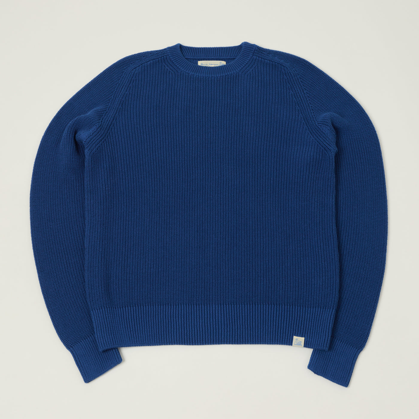 Merz b. Schwanen 'Good Basics' Cotton Ribbed Sweater - Carbon Blue