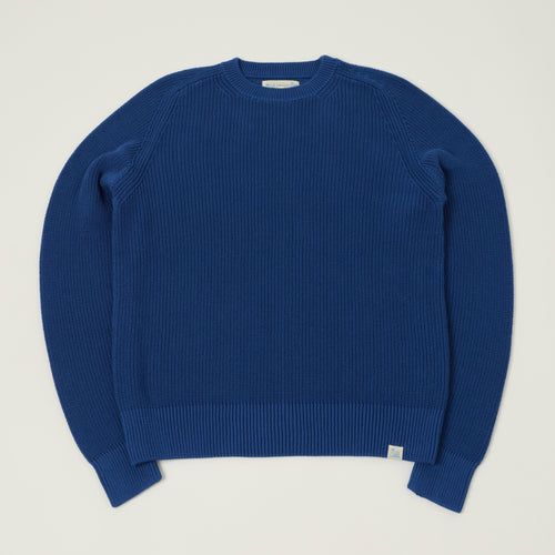 Merz b. Schwanen 'Good Basics' Cotton Ribbed Sweater - Carbon Blue