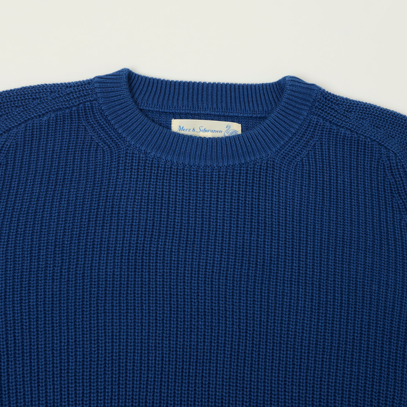 Merz b. Schwanen 'Good Basics' Cotton Ribbed Sweater - Carbon Blue