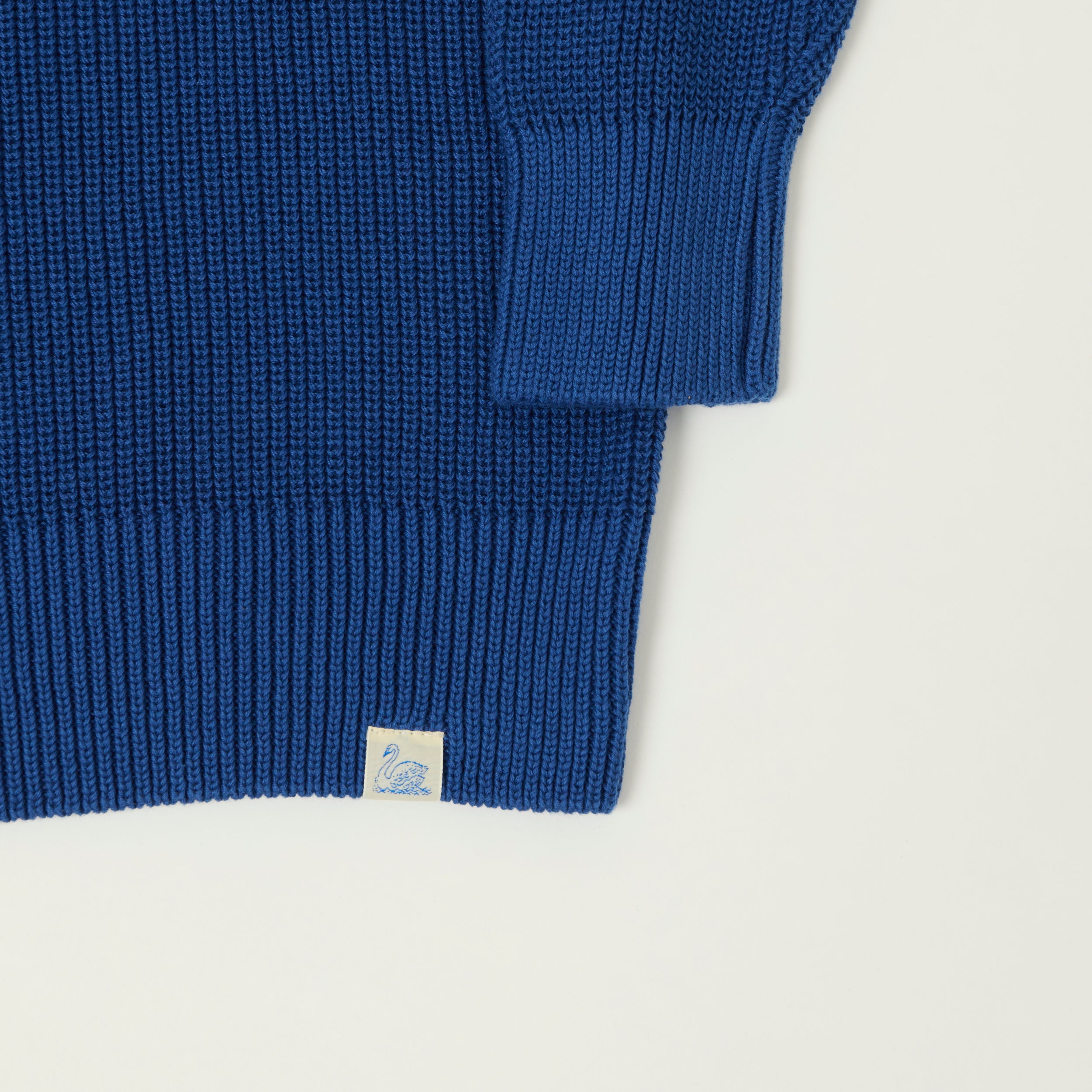 Merz b. Schwanen 'Good Basics' Cotton Ribbed Sweater - Carbon Blue