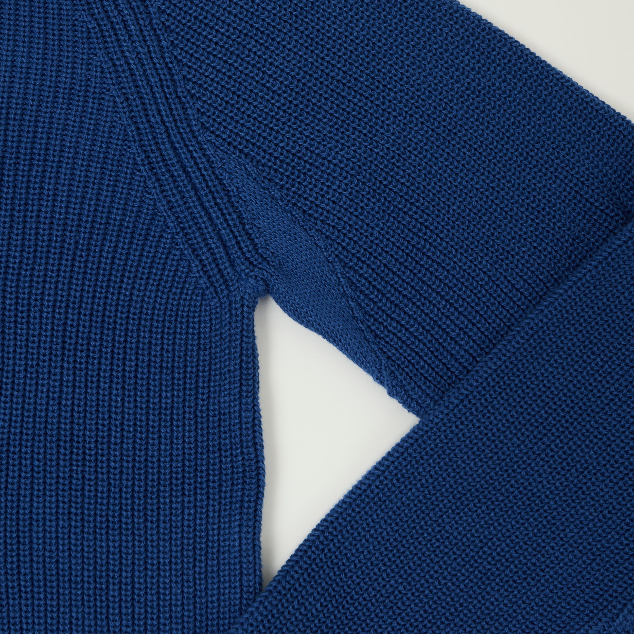 Merz b. Schwanen 'Good Basics' Cotton Ribbed Sweater - Carbon Blue