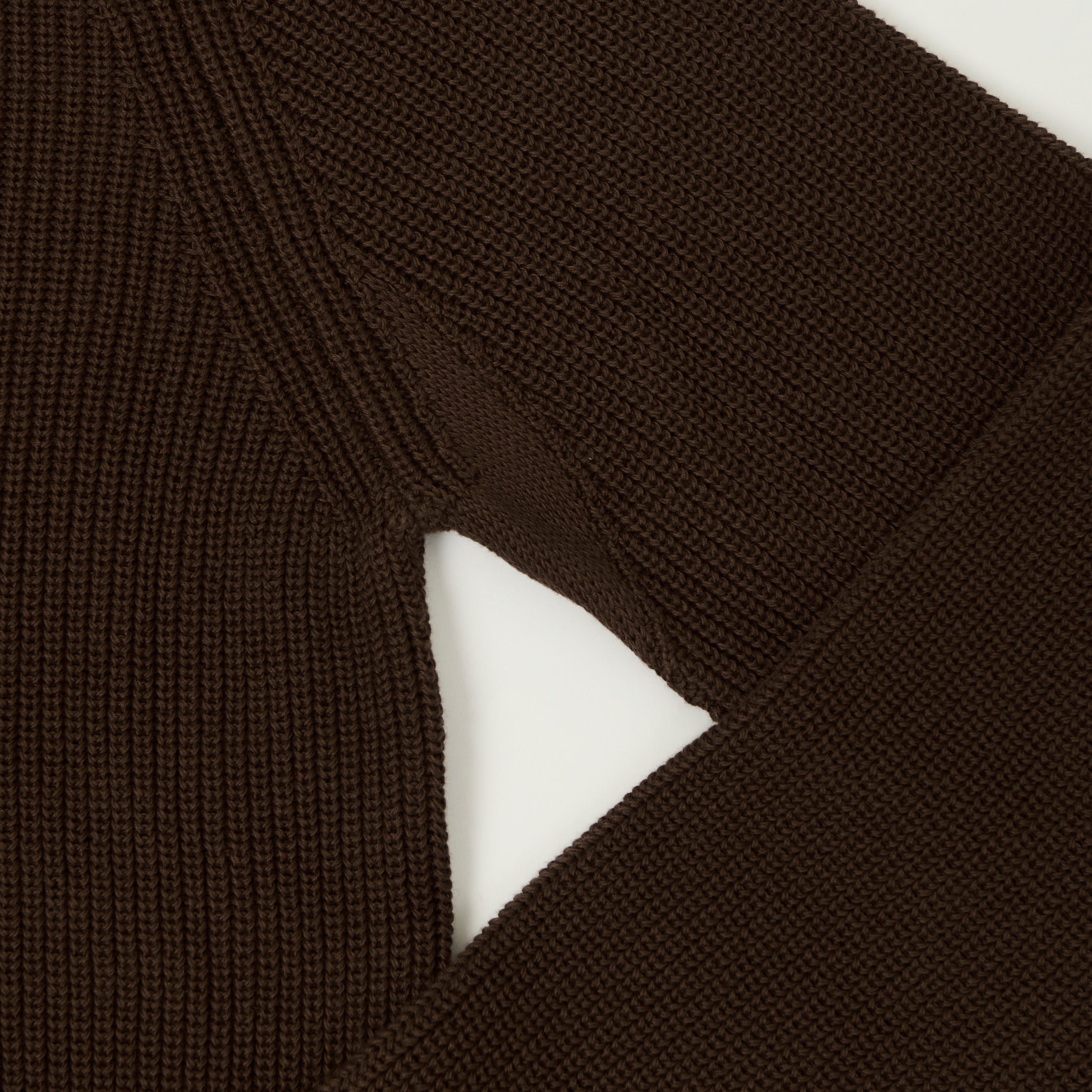 Merz b. Schwanen 'Good Basics' Cotton Ribbed Sweater - Chocolate