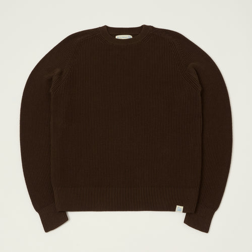 Merz b. Schwanen 'Good Basics' Cotton Ribbed Sweater - Chocolate