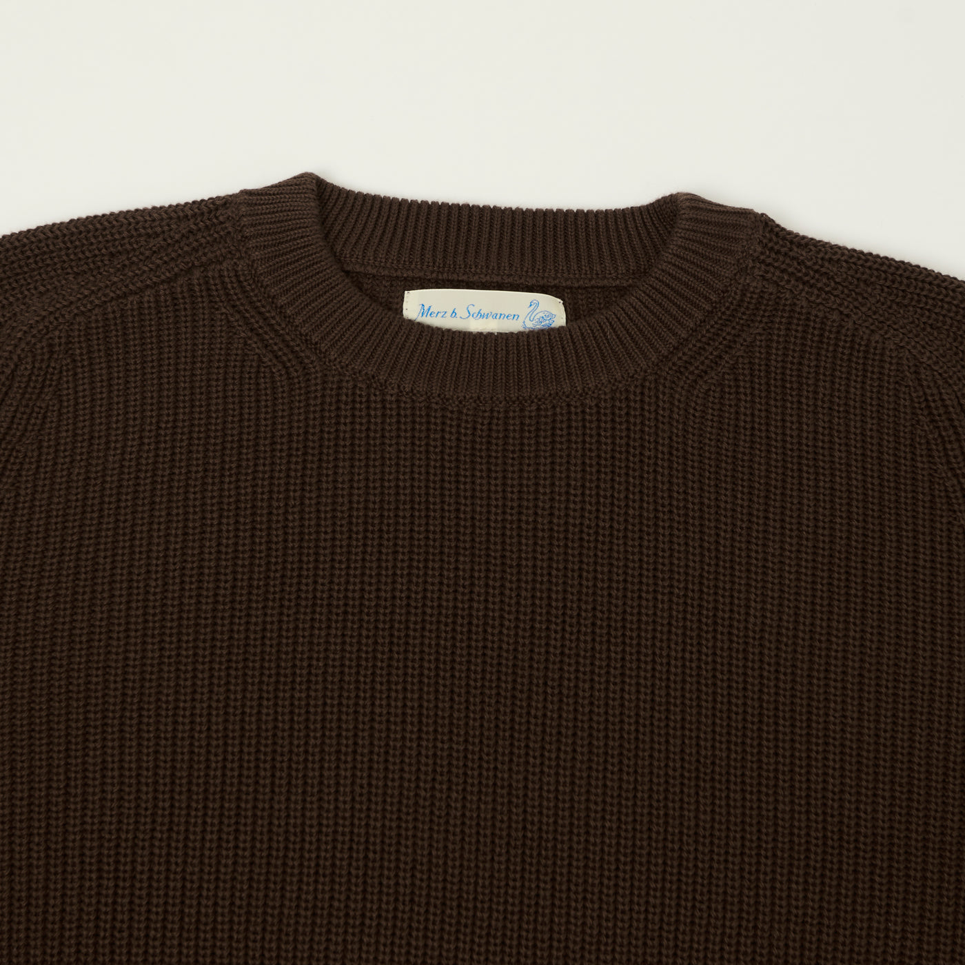 Merz b. Schwanen 'Good Basics' Cotton Ribbed Sweater - Chocolate
