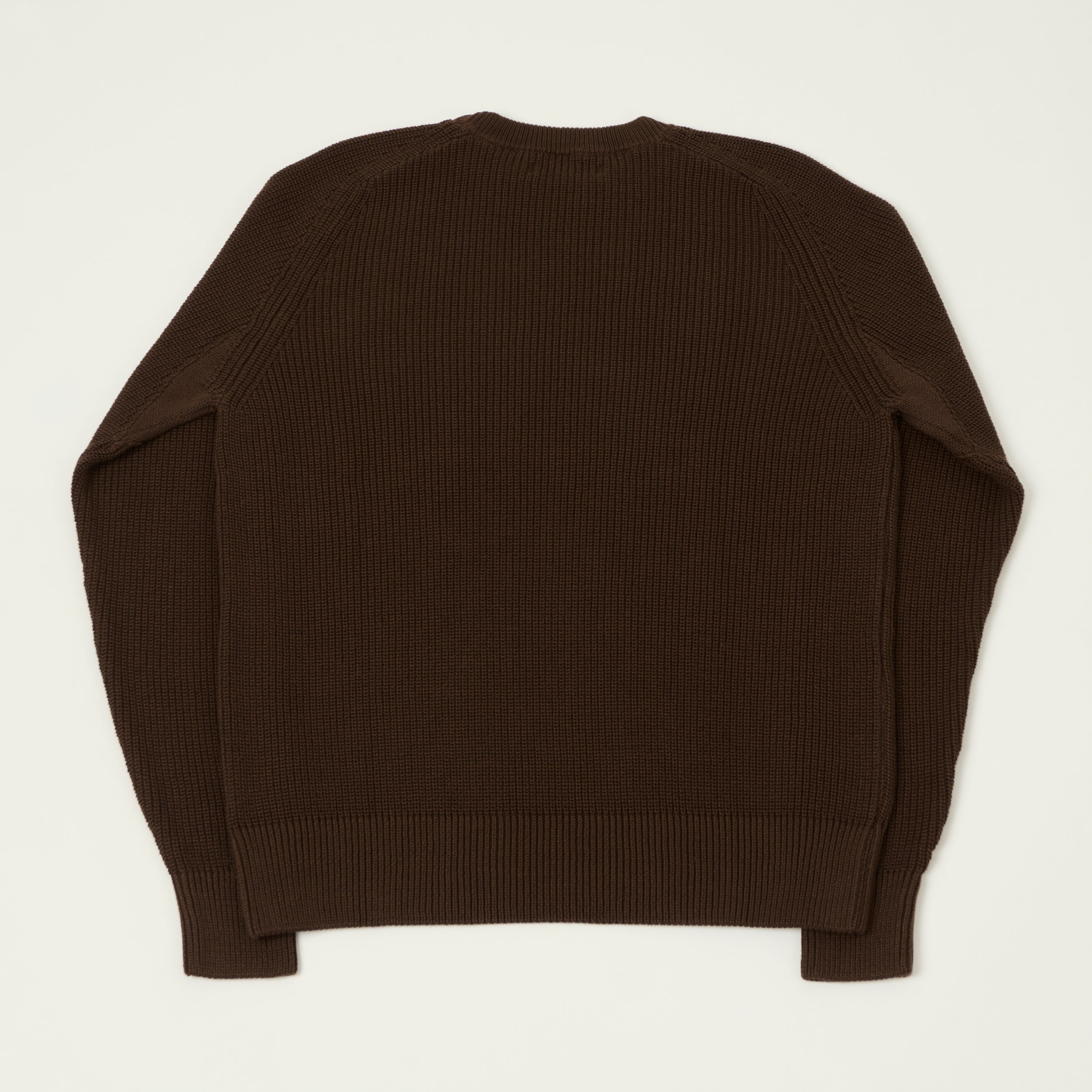 Merz b. Schwanen 'Good Basics' Cotton Ribbed Sweater - Chocolate