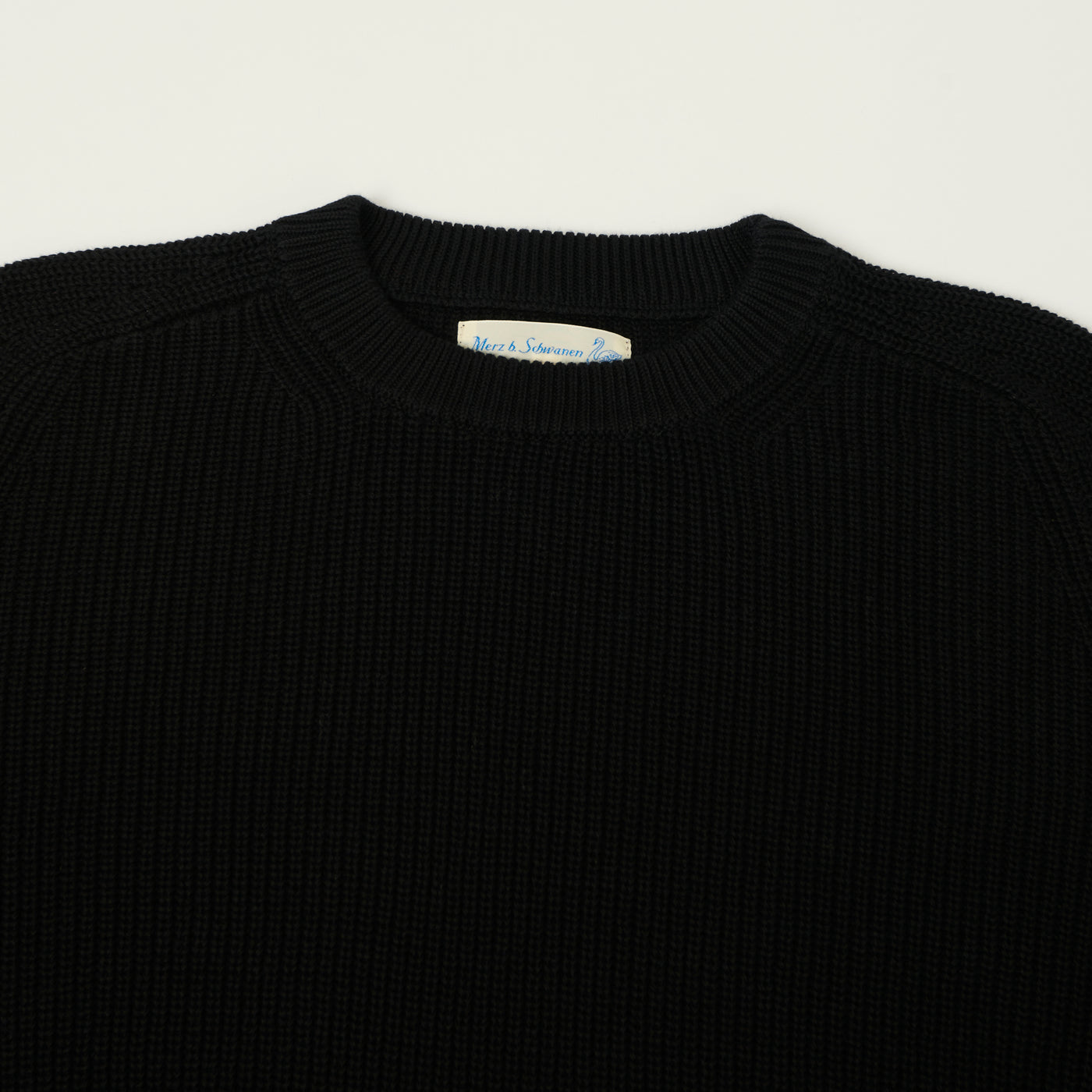 Merz b. Schwanen 'Good Basics' Cotton Ribbed Sweater - Deep Black