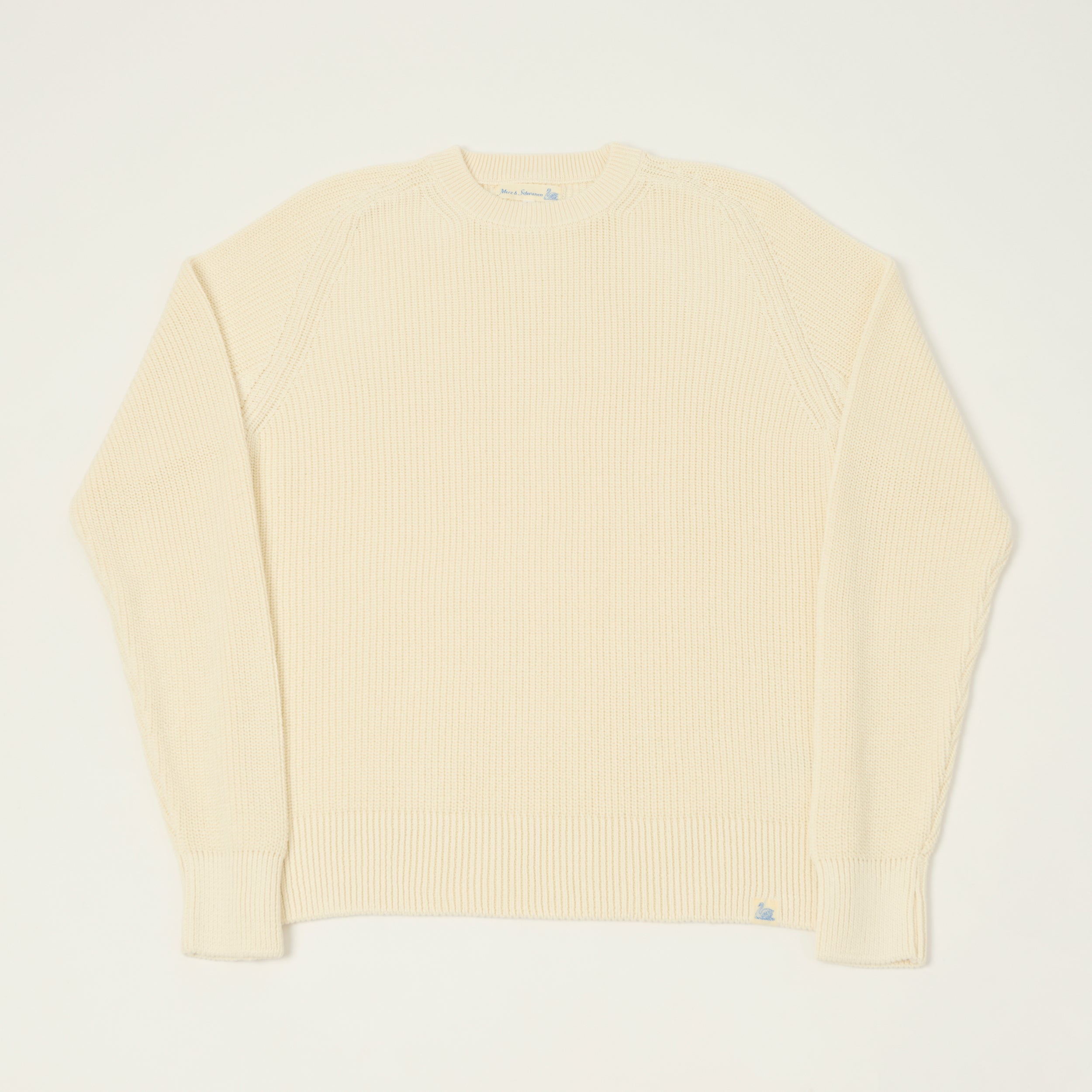 Merz b. Schwanen 'Good Basics' Cotton Ribbed Sweater - Nature