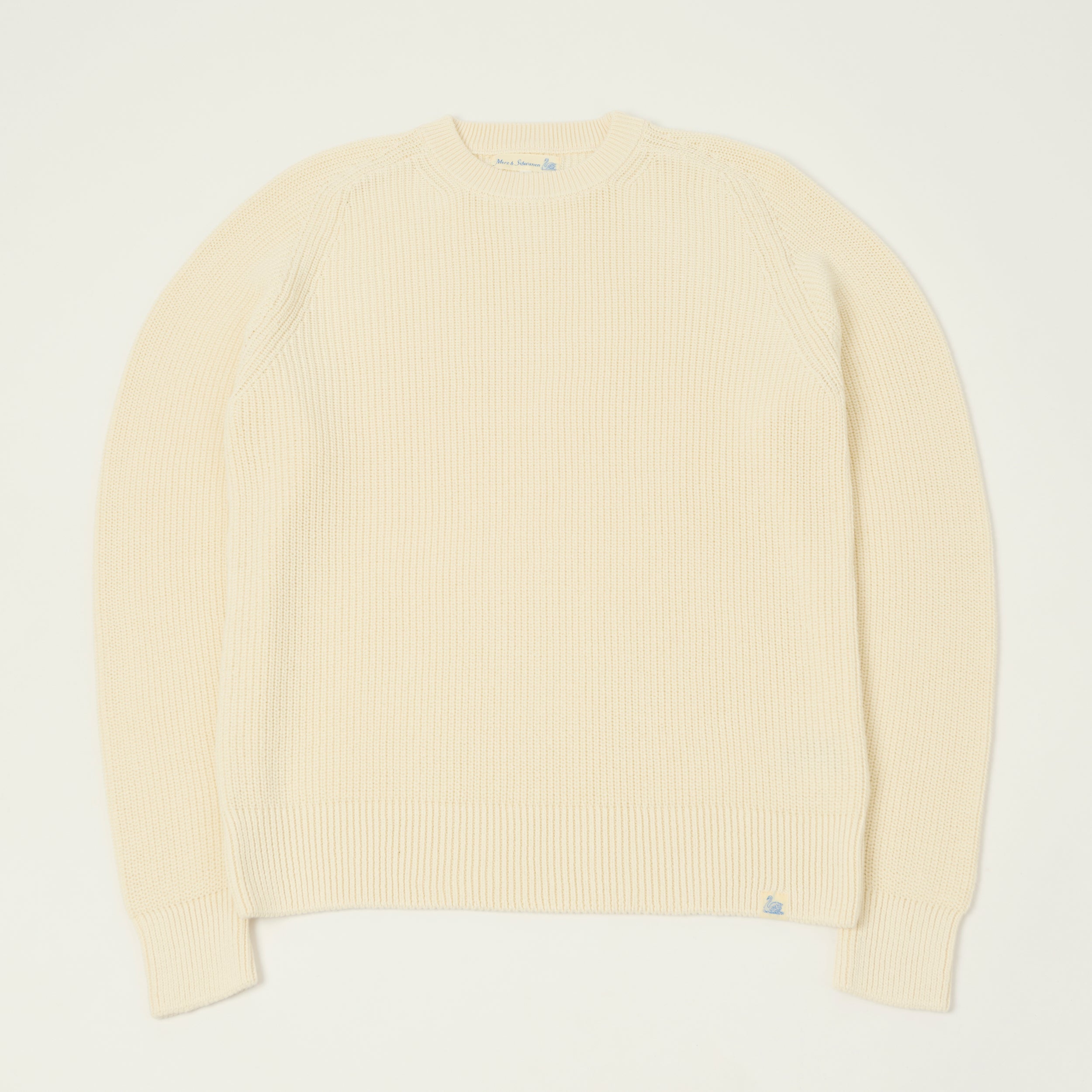 Merz b. Schwanen 'Good Basics' Cotton Ribbed Sweater - Nature