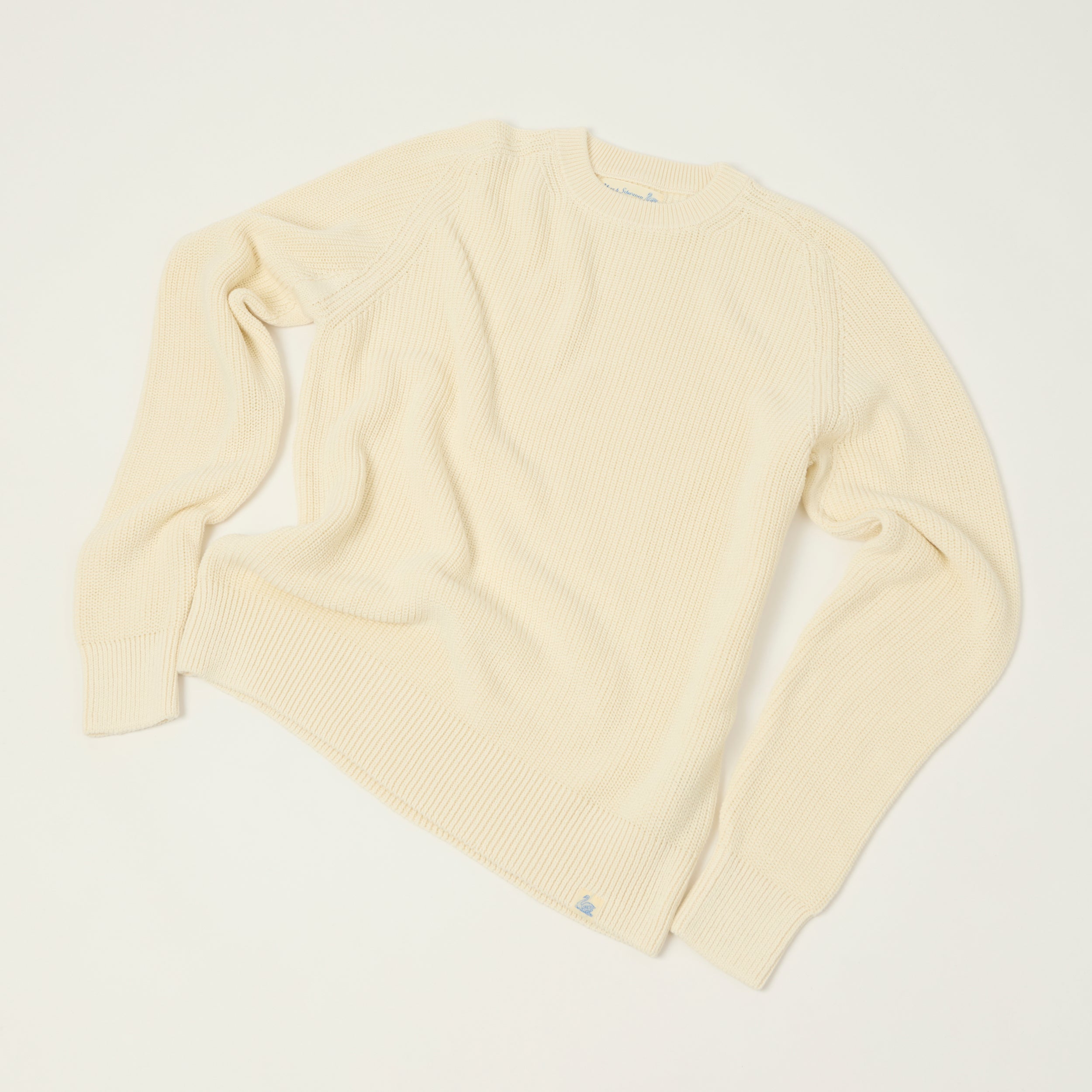 Merz b. Schwanen 'Good Basics' Cotton Ribbed Sweater - Nature