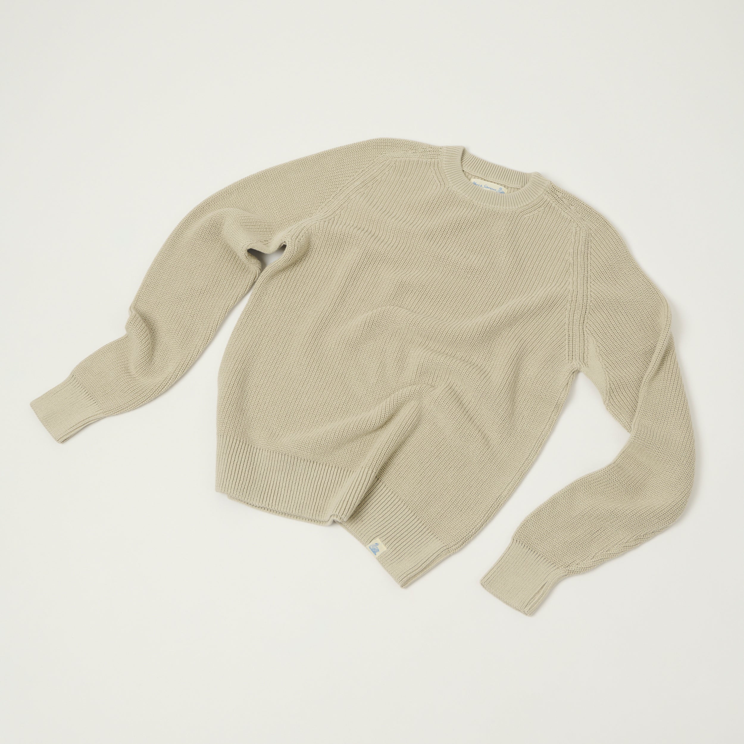Merz b. Schwanen 'Good Basics' Cotton Ribbed Sweater - Sand
