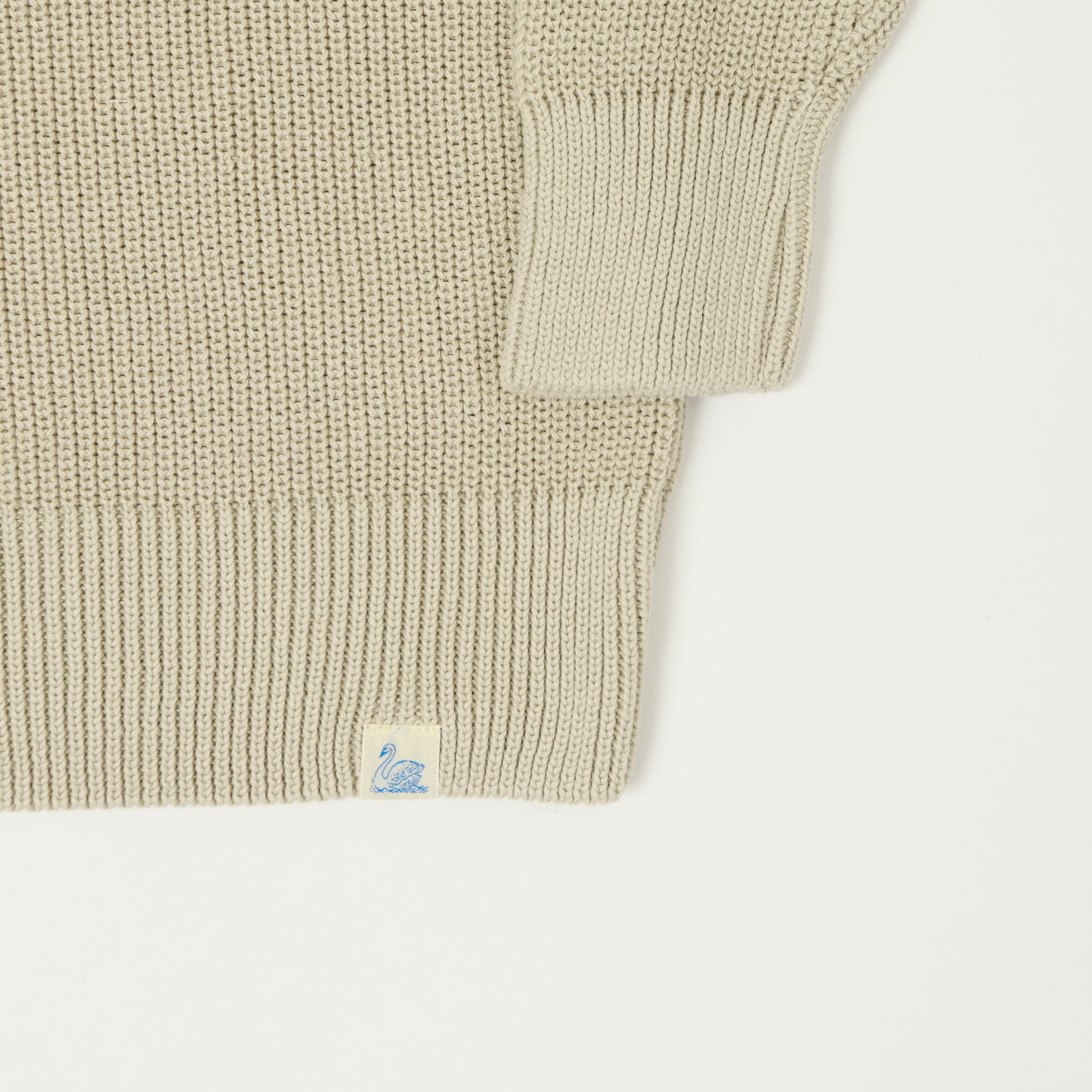 Merz b. Schwanen 'Good Basics' Cotton Ribbed Sweater - Sand