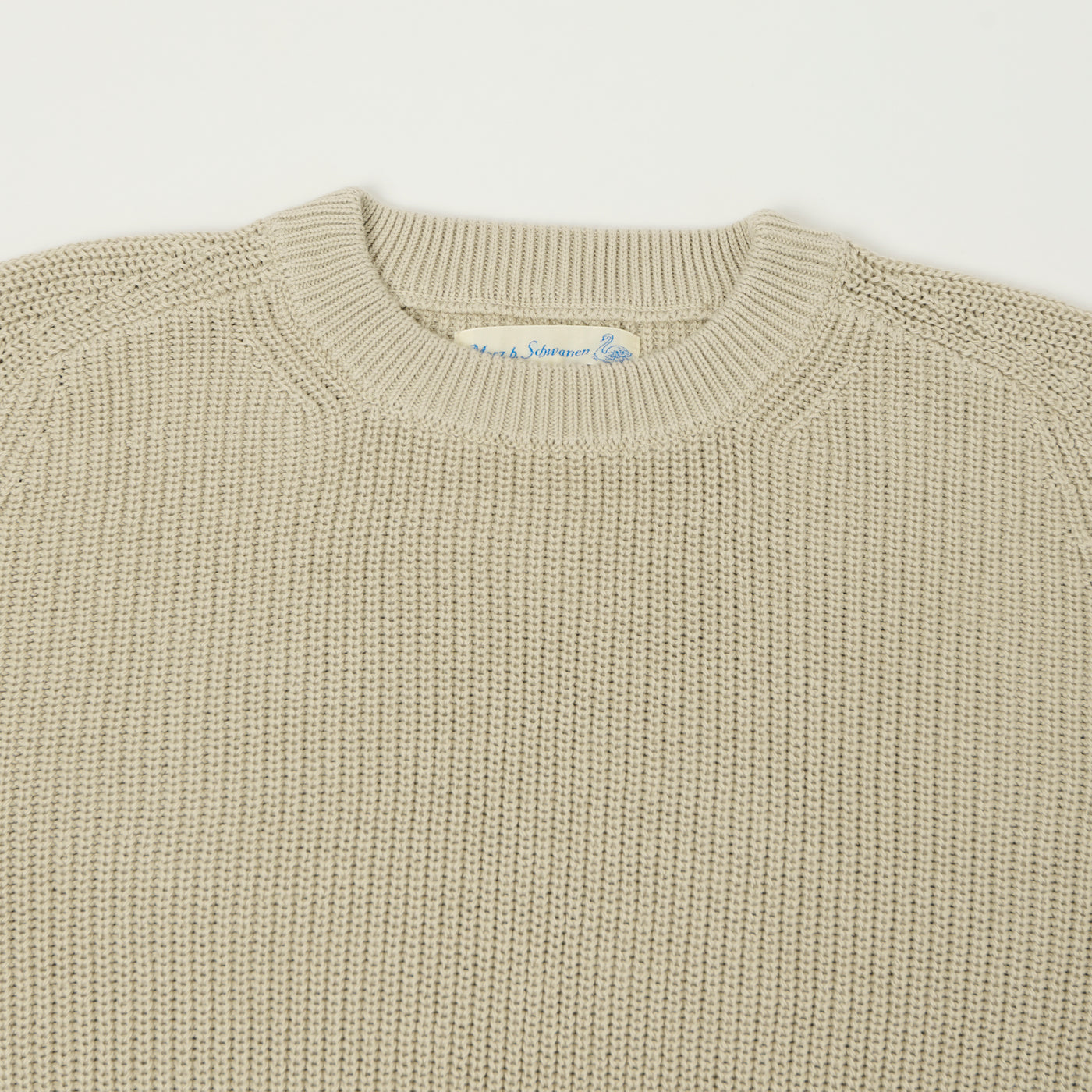 Merz b. Schwanen 'Good Basics' Cotton Ribbed Sweater - Sand