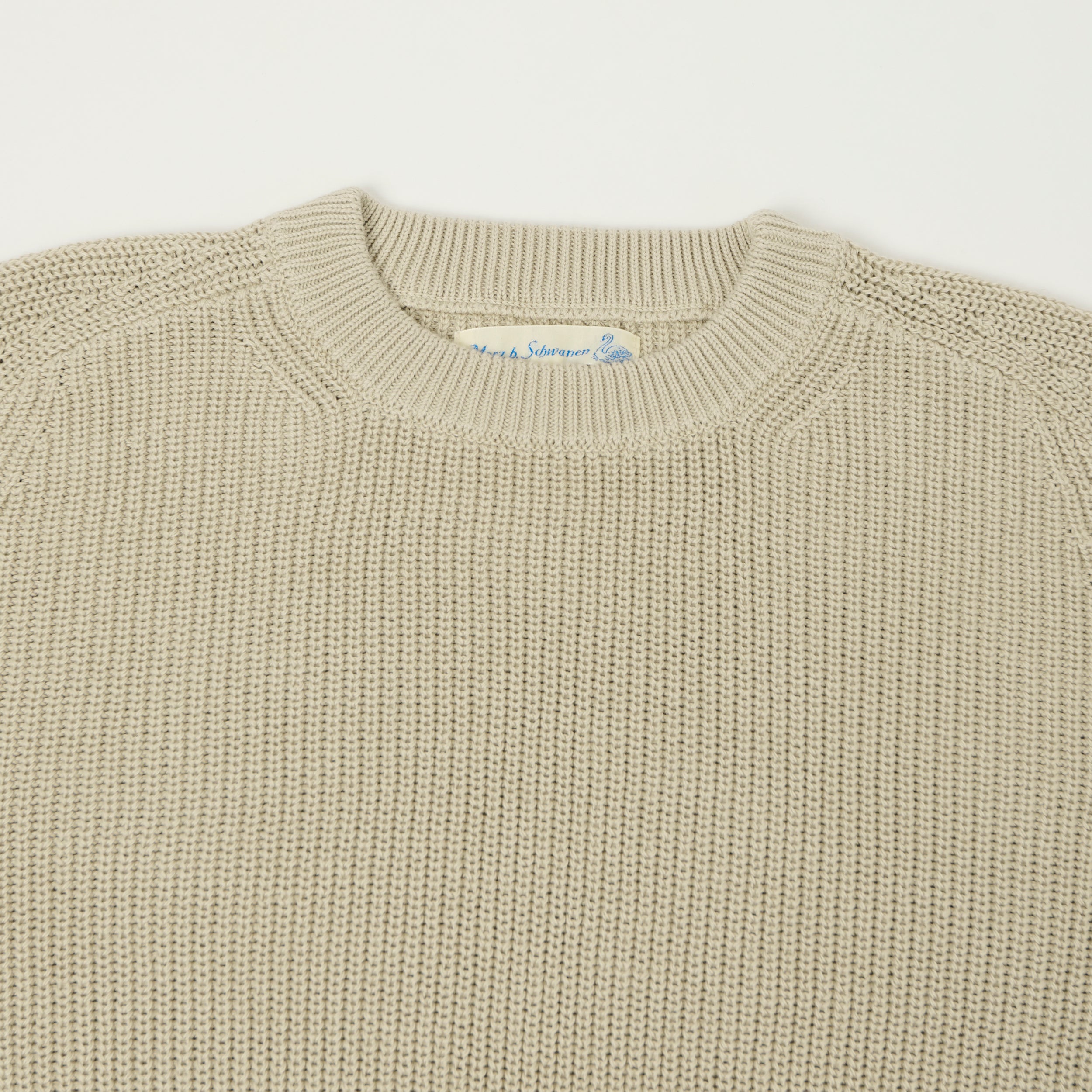 Merz b. Schwanen 'Good Basics' Cotton Ribbed Sweater - Sand