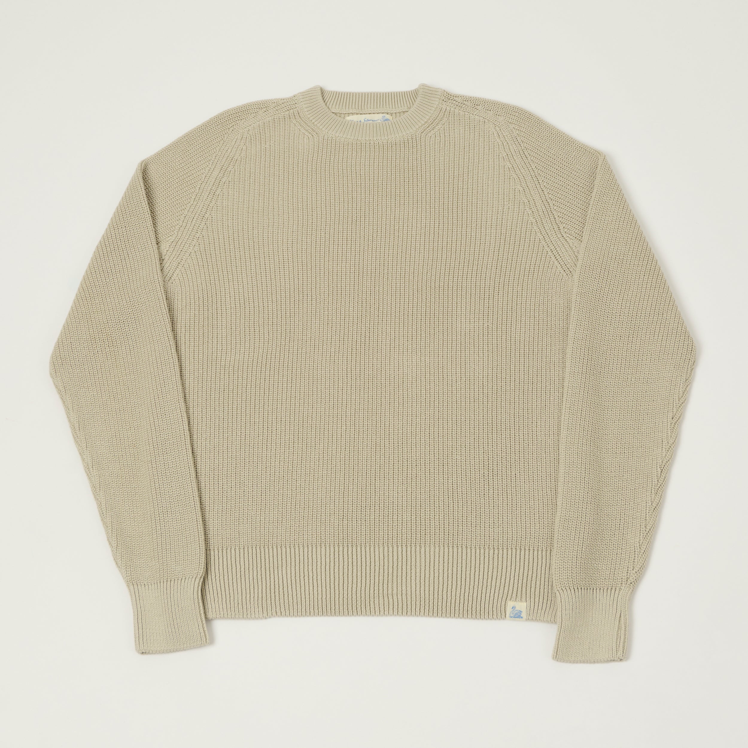 Merz b. Schwanen 'Good Basics' Cotton Ribbed Sweater - Sand