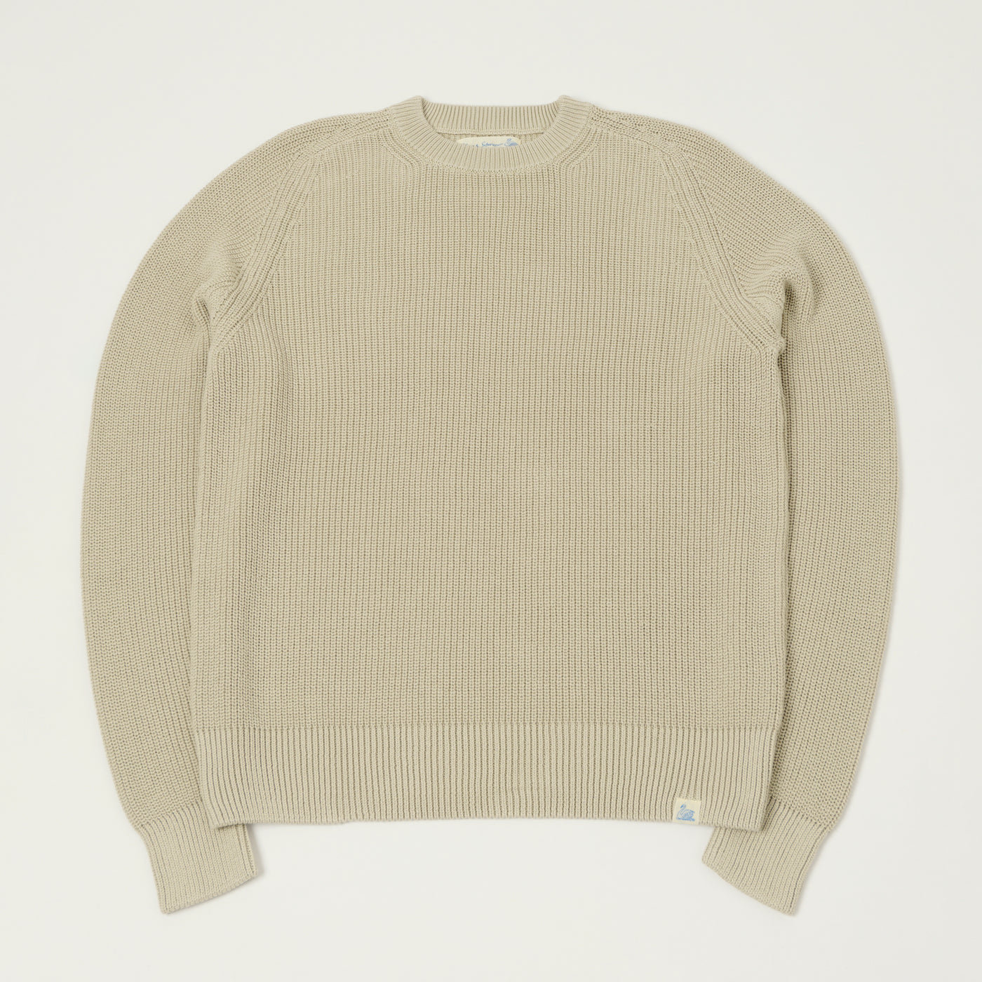 Merz b. Schwanen 'Good Basics' Cotton Ribbed Sweater - Sand