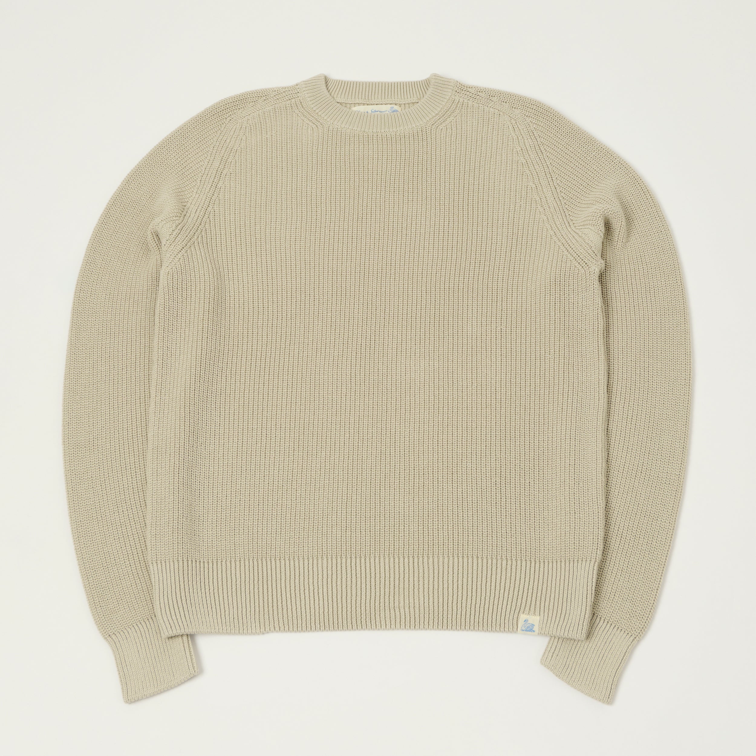 Merz b. Schwanen 'Good Basics' Cotton Ribbed Sweater - Sand