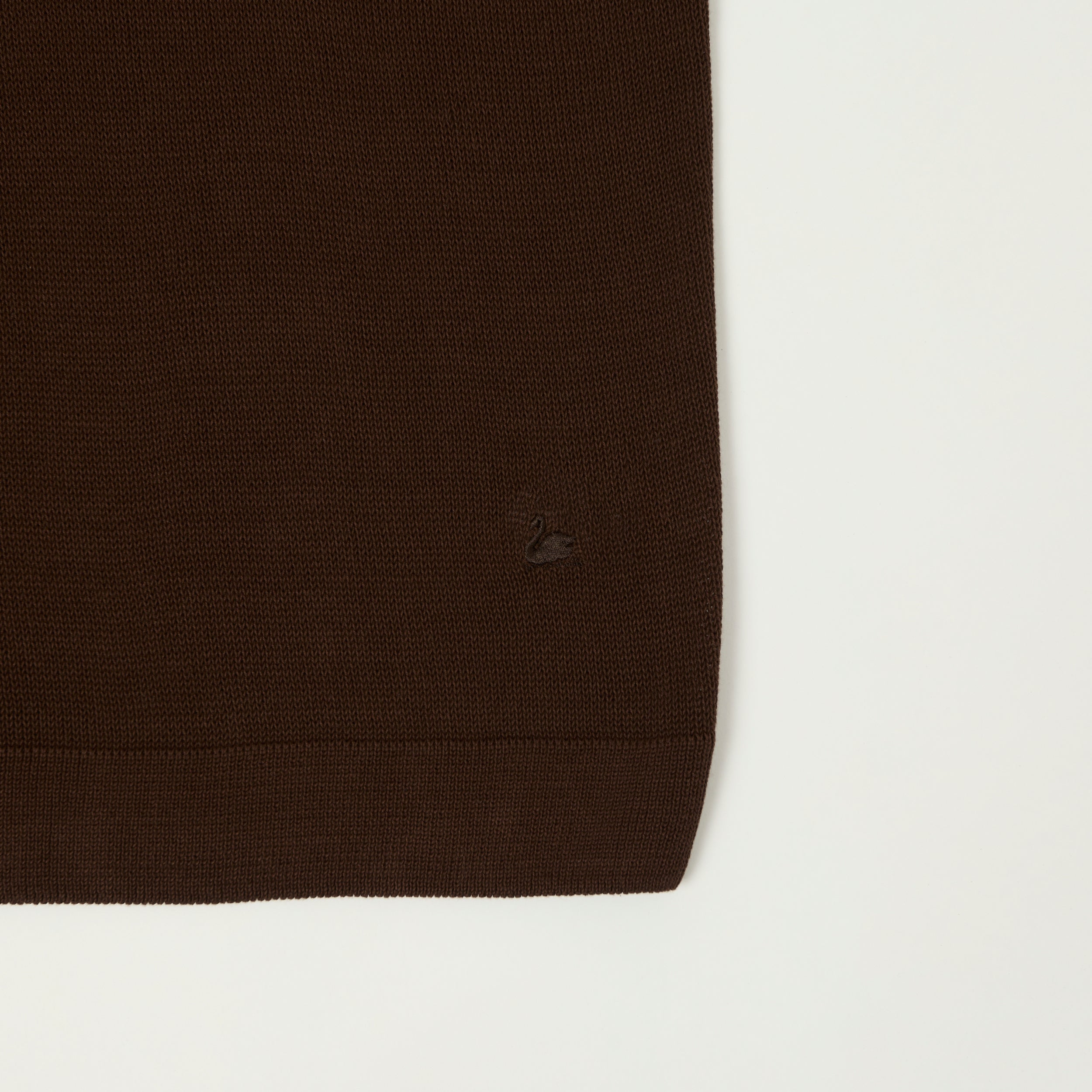 Merz b. Schwanen 'Good Basics' Knitted Polo Shirt - Chocolate