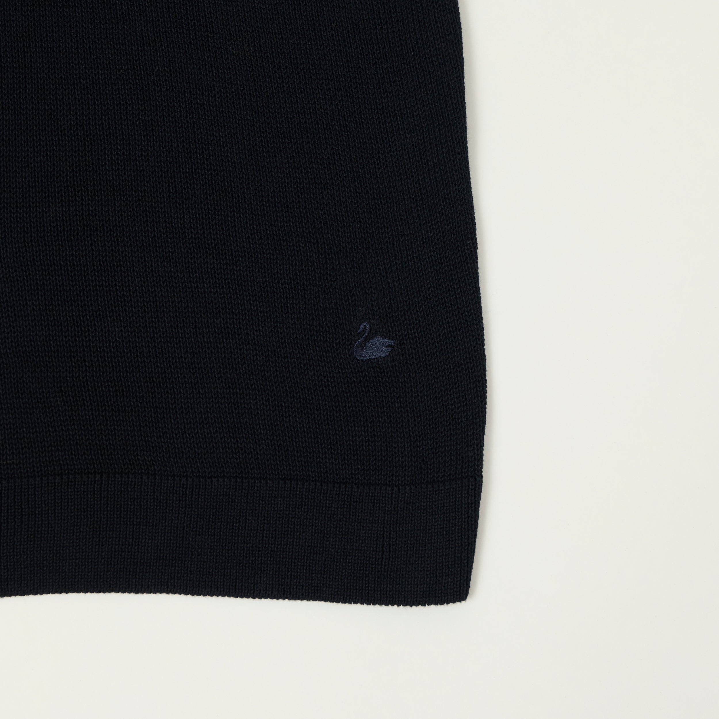 Merz b. Schwanen 'Good Basics' Knitted Polo Shirt - Dark Navy
