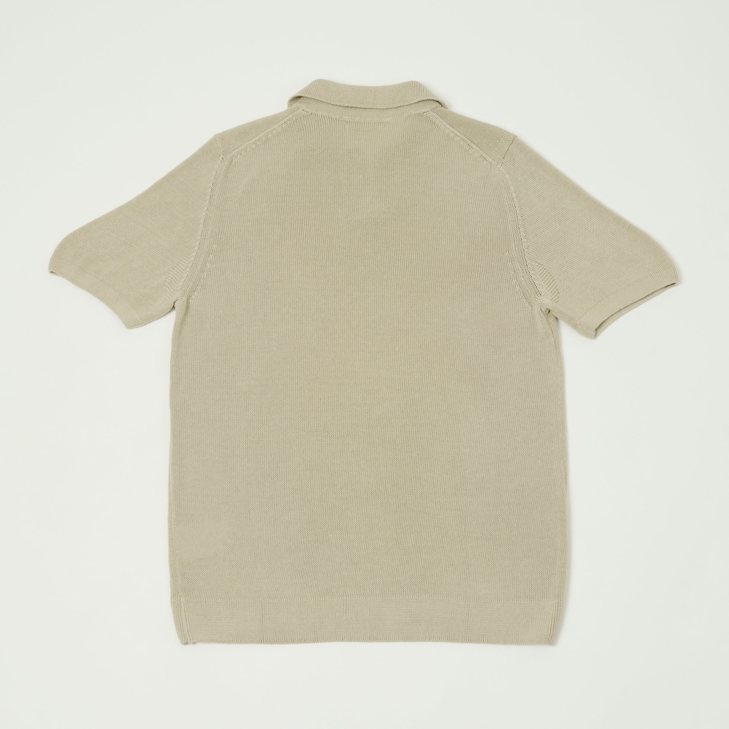 Merz b. Schwanen 'Good Basics' Knitted Polo Shirt - Sand