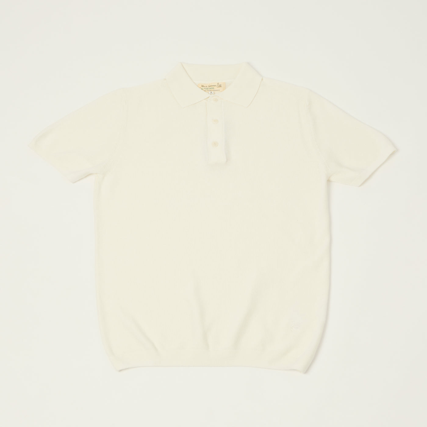 Merz b. Schwanen 'Good Basics' Plant Based Pique Polo Shirt - White