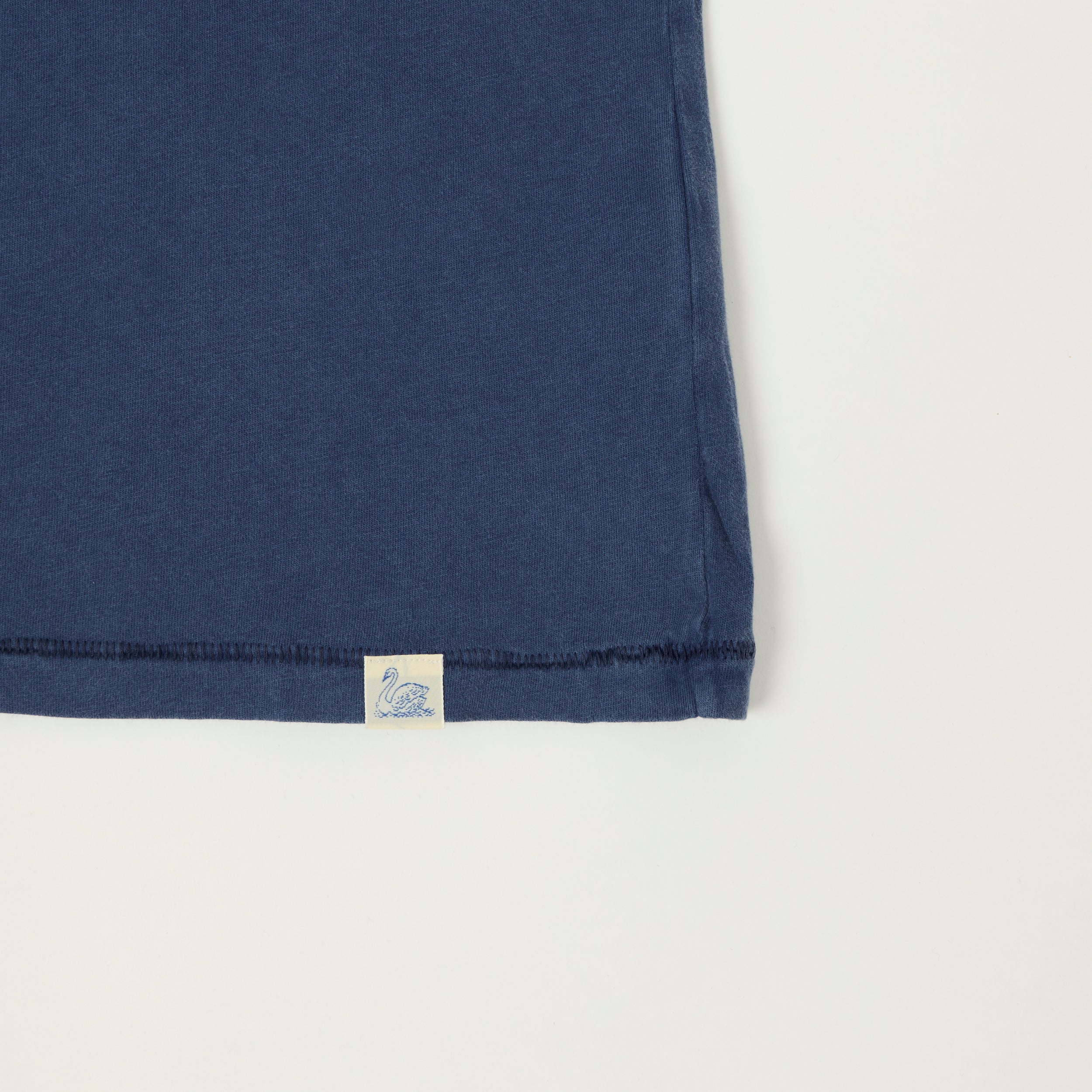 Merz b. Schwanen 'Good Basics' Pima Cotton T-Shirt - Mid Wash Indigo