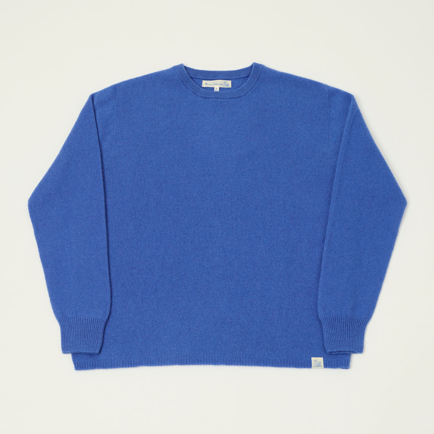 Merz b. Schwanen 'Good Basics' Lightweight Wool-Silk-Cashmere Sweater - Washed Blue