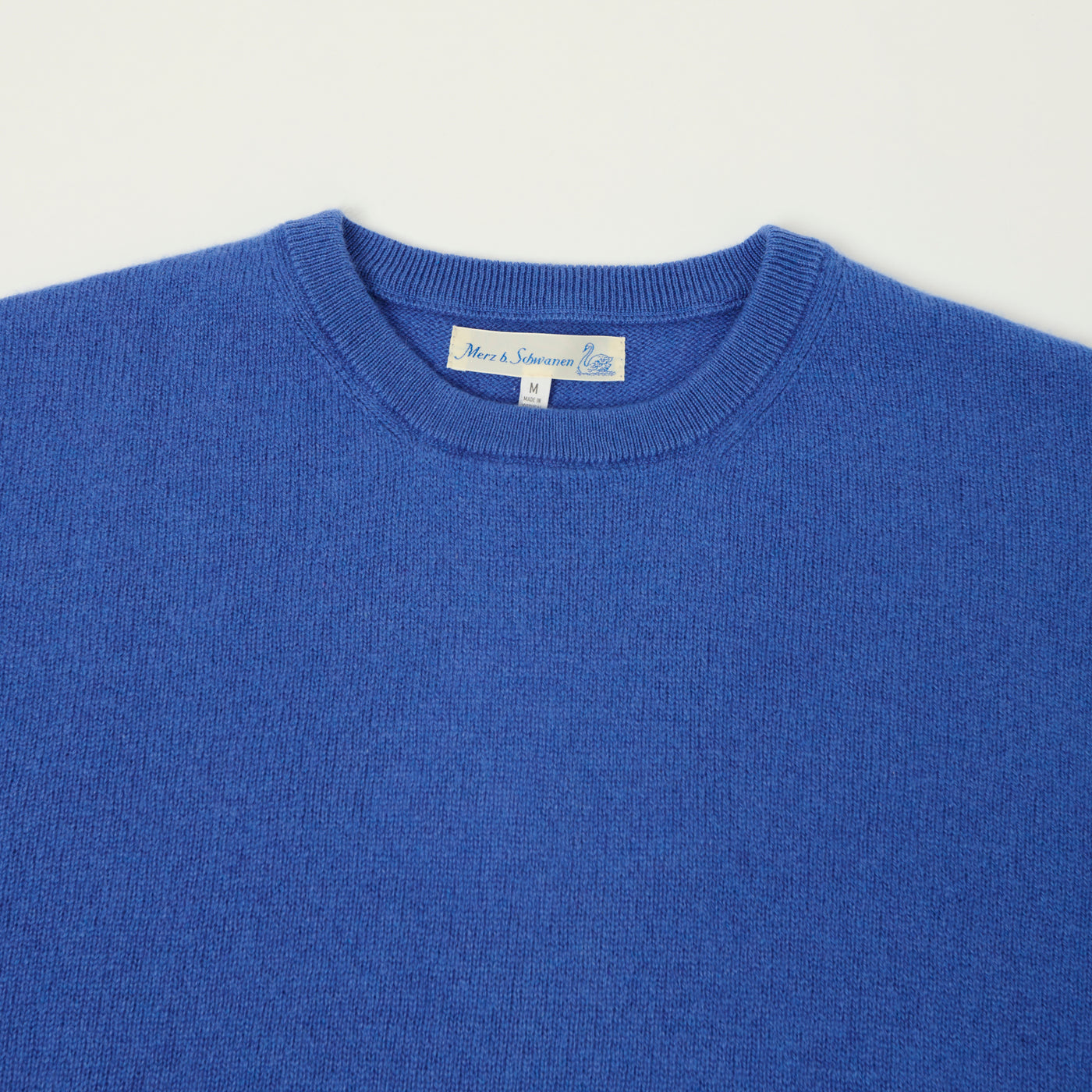 Merz b. Schwanen 'Good Basics' Lightweight Wool-Silk-Cashmere Sweater - Washed Blue
