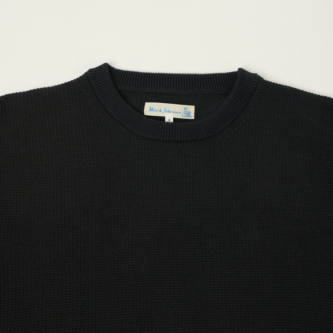 Merz b. Schwanen 'Good Basics' Lightweight Waffle Knit Sweater - Charcoal