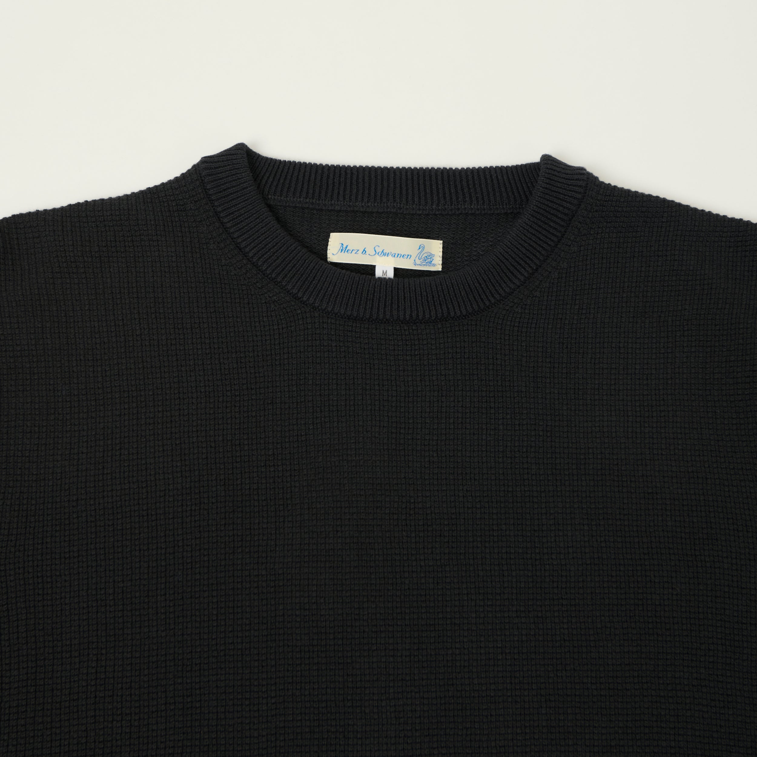 Merz b. Schwanen 'Good Basics' Lightweight Waffle Knit Sweater - Charcoal