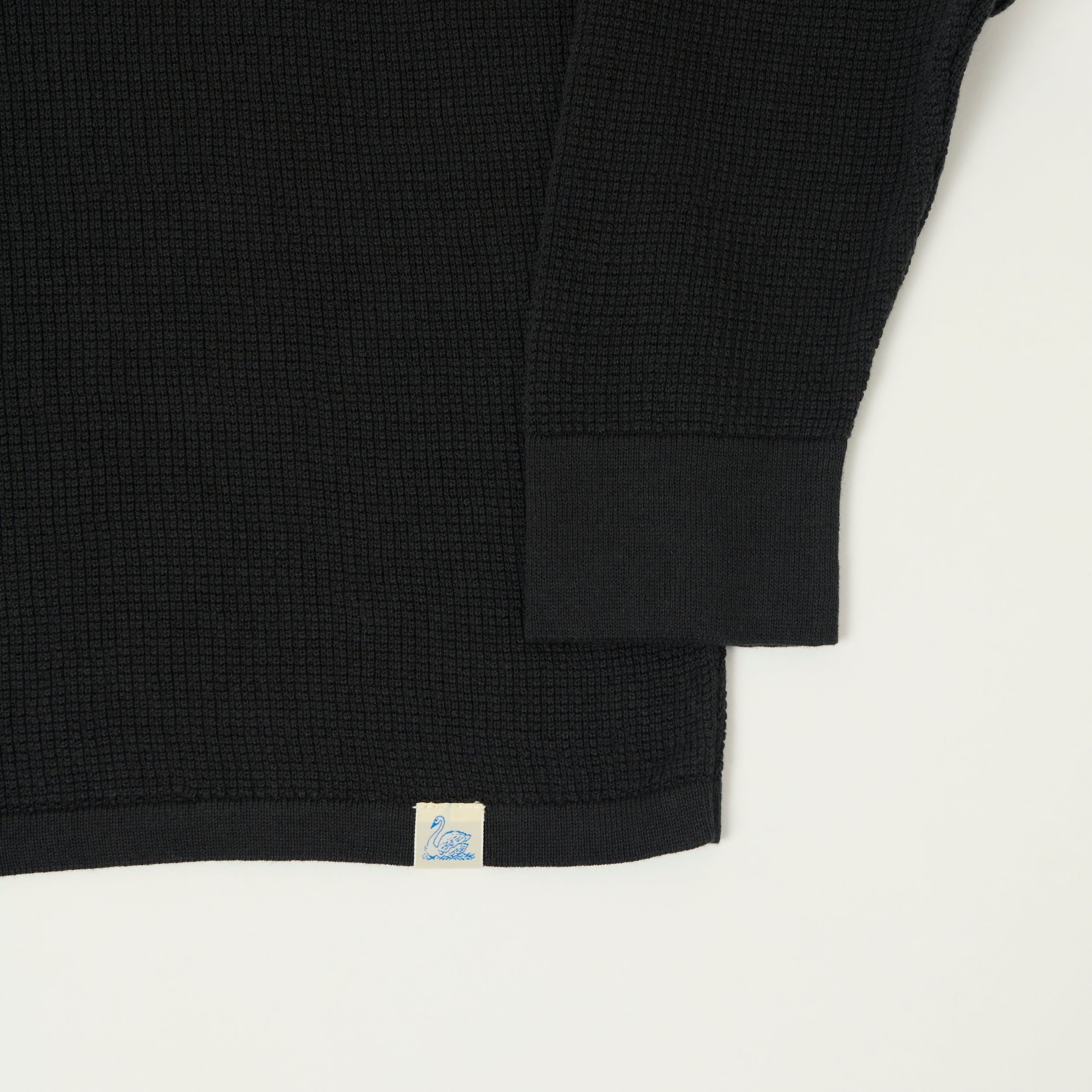 Merz b. Schwanen 'Good Basics' Lightweight Waffle Knit Sweater - Charcoal