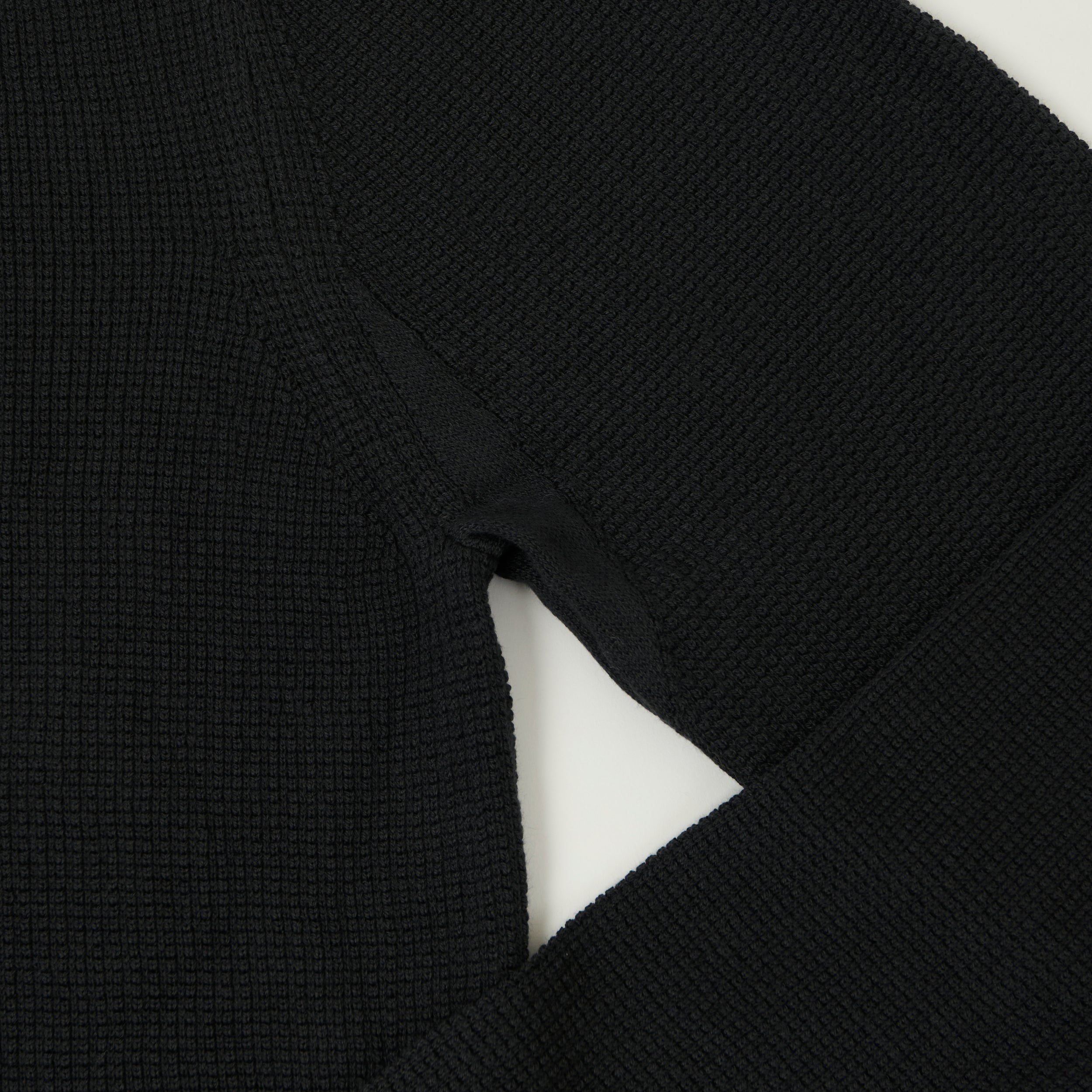 Merz b. Schwanen 'Good Basics' Lightweight Waffle Knit Sweater - Charcoal