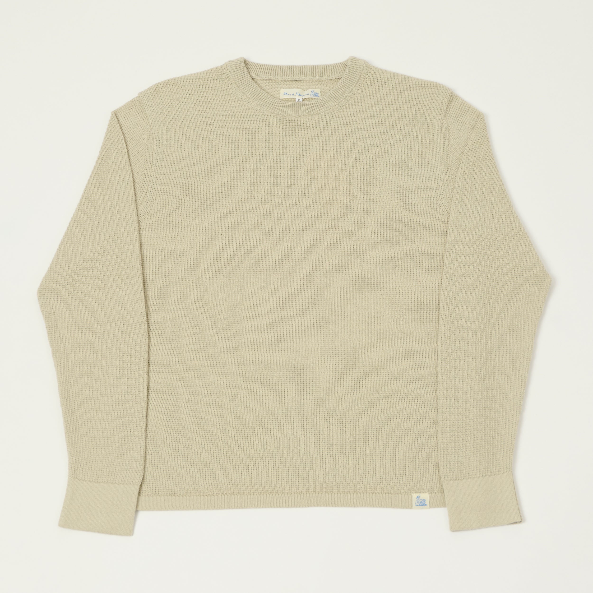 Merz b. Schwanen 'Good Basics' Lightweight Waffle Knit Sweater - Sand