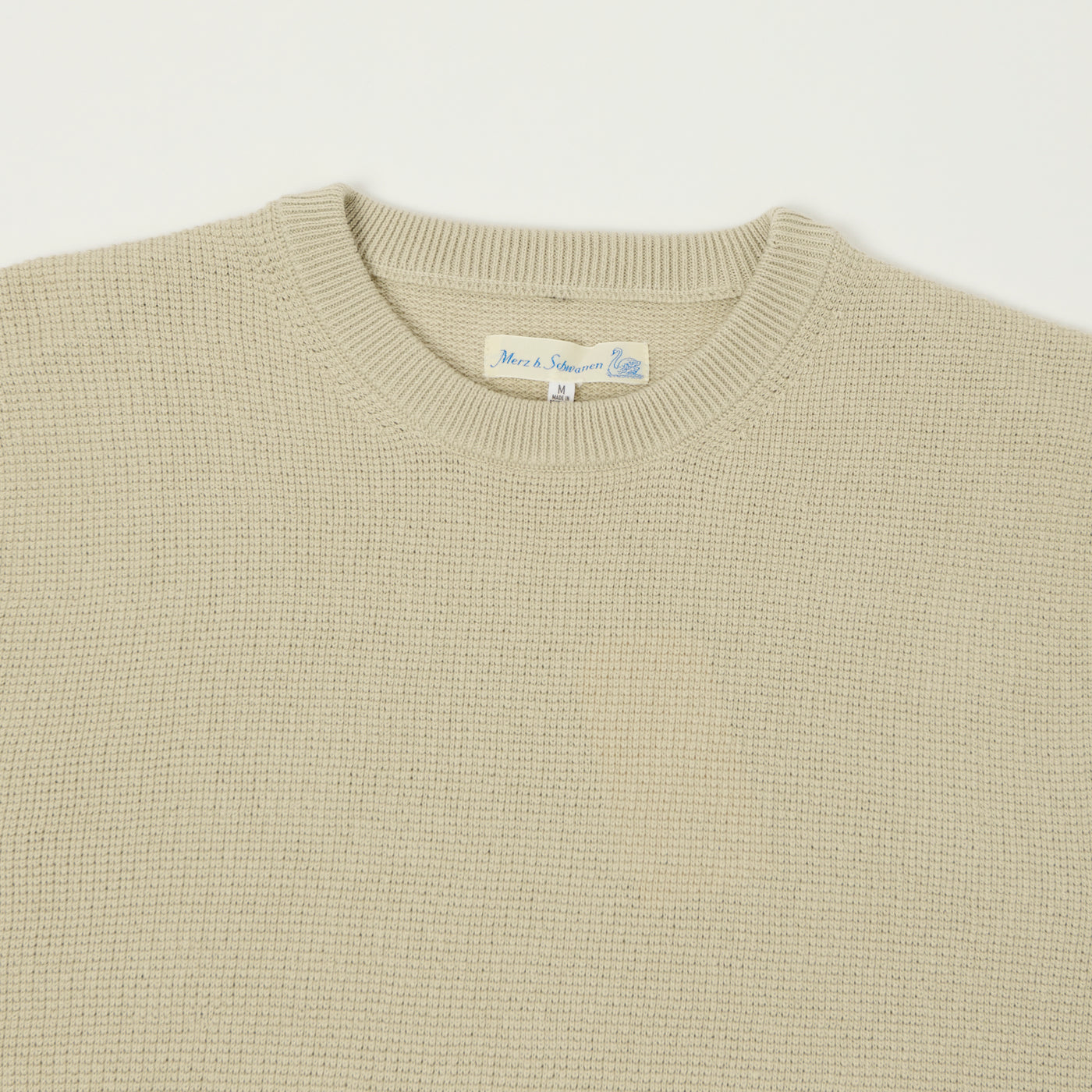 Merz b. Schwanen 'Good Basics' Lightweight Waffle Knit Sweater - Sand