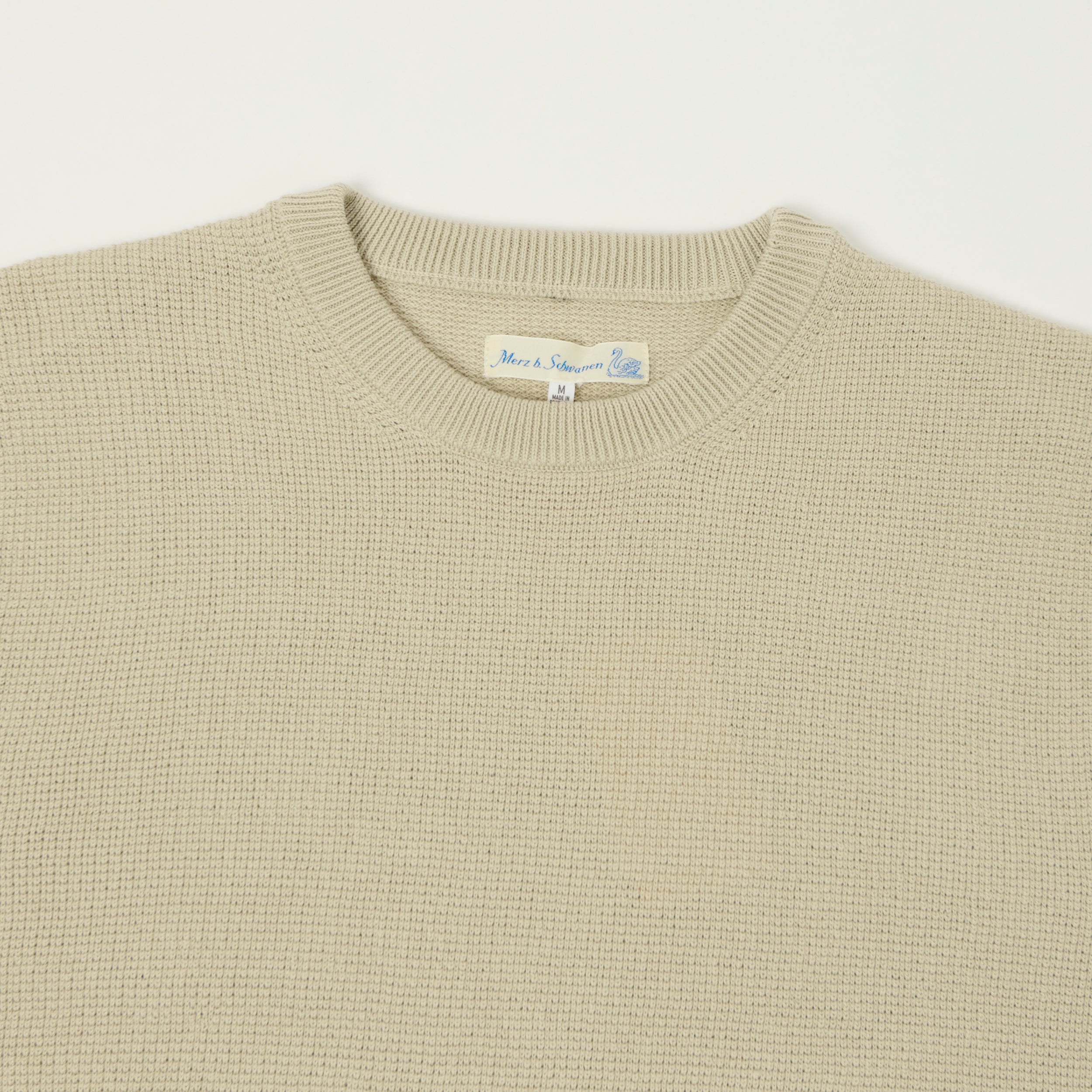 Merz b. Schwanen 'Good Basics' Lightweight Waffle Knit Sweater - Sand