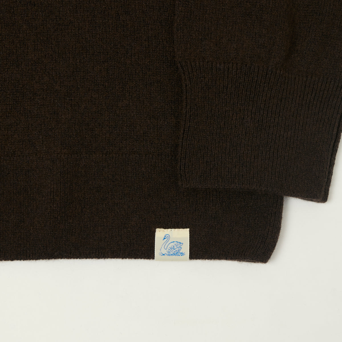 Merz b. Schwanen Wool Cashmere-Silk Long Sleeve Henley - Espresso