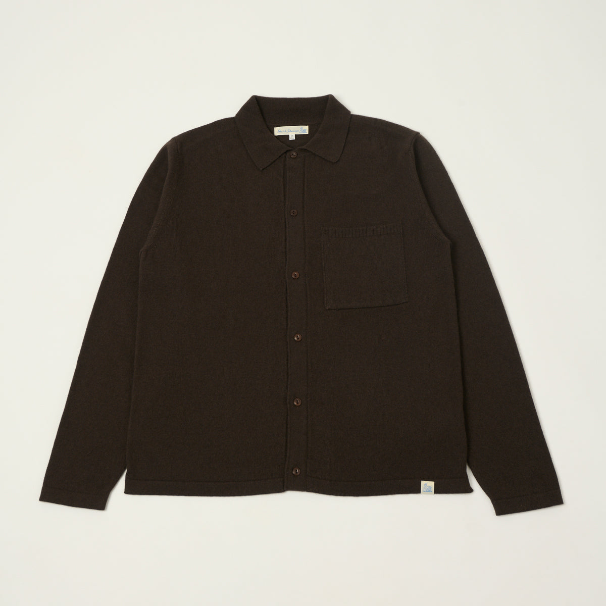 Merz b. Schwanen Merino Wool-Cashmere-Silk Long Sleeve Shirt - Dark Grain