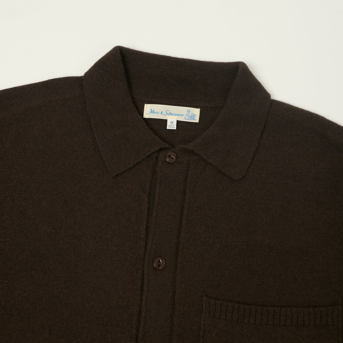 Merz b. Schwanen Merino Wool-Cashmere-Silk Long Sleeve Shirt - Dark Grain
