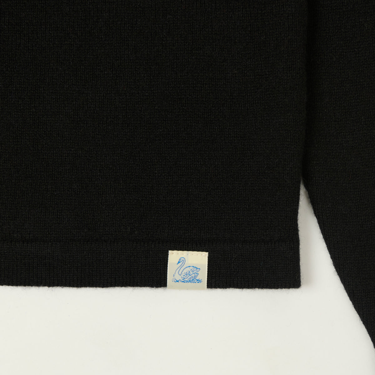 Merz b. Schwanen Merino Wool-Cashmere-Silk Long Sleeve Shirt - Deep Black