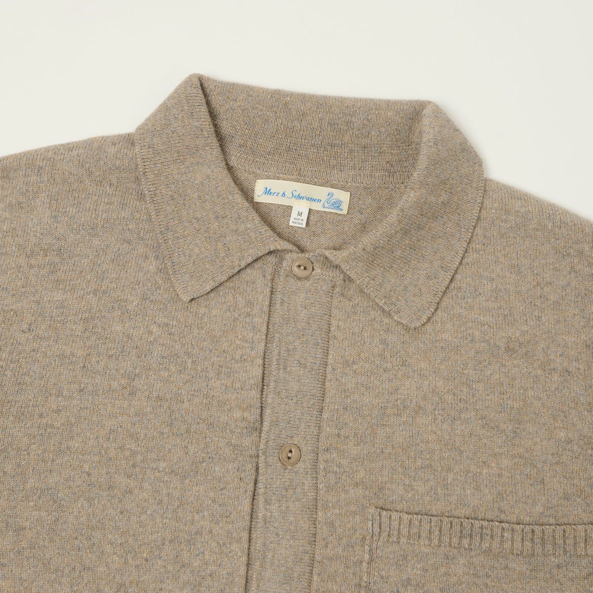 Merz b. Schwanen Merino Wool-Cashmere-Silk Long Sleeve Shirt - Faded Grain