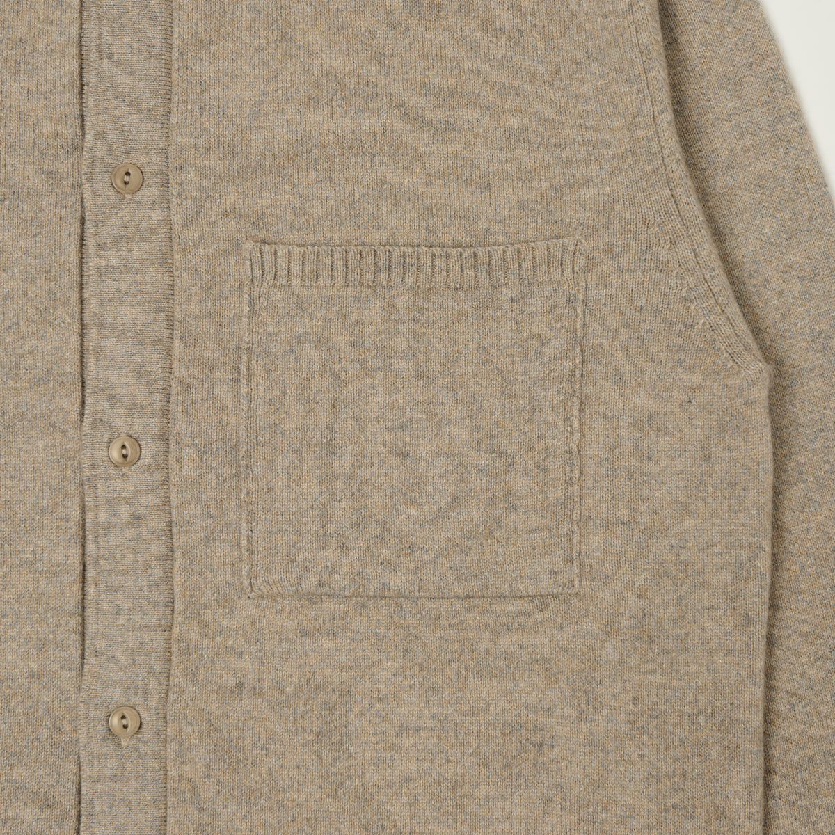 Merz b. Schwanen Merino Wool-Cashmere-Silk Long Sleeve Shirt - Faded Grain