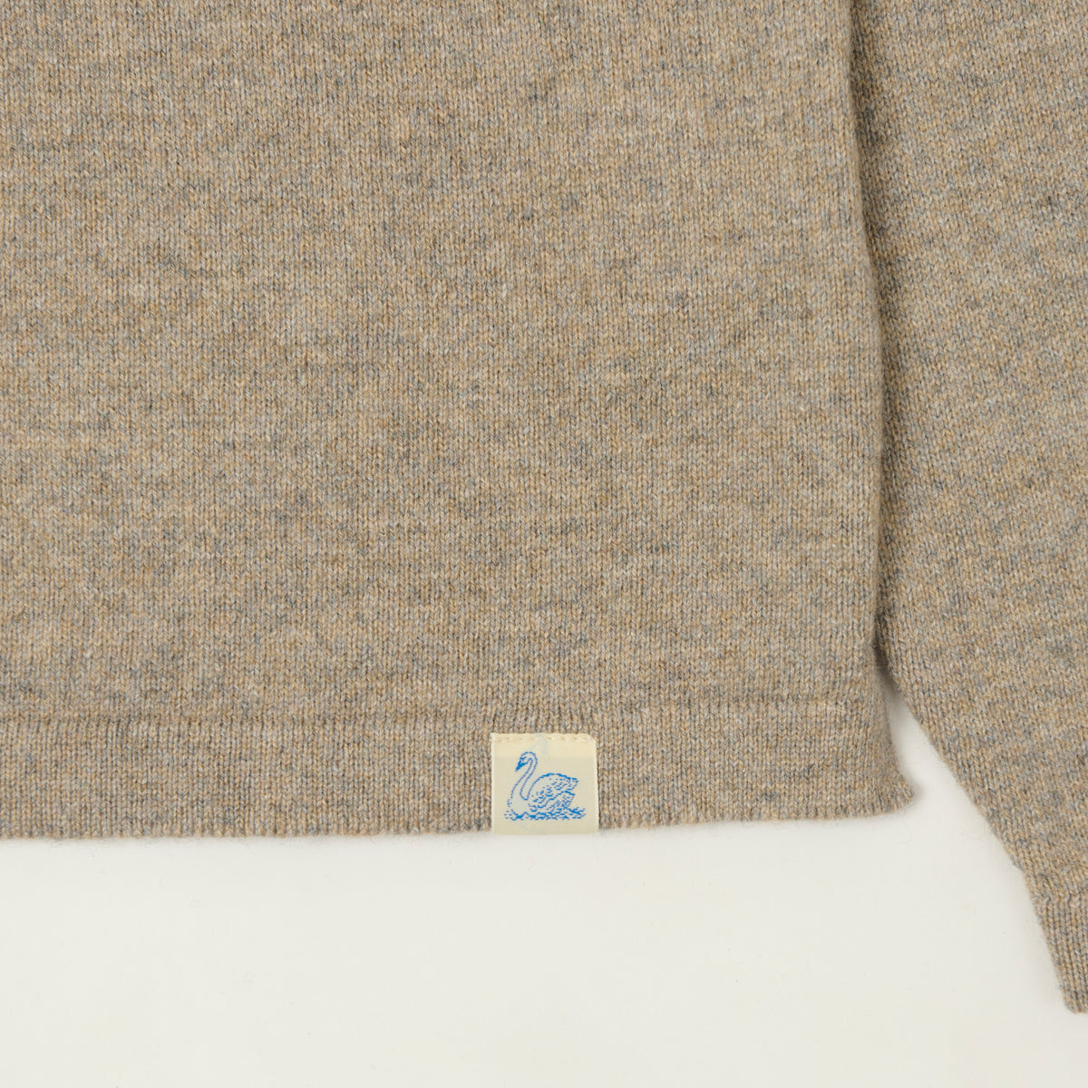 Merz b. Schwanen Merino Wool-Cashmere-Silk Long Sleeve Shirt - Faded Grain