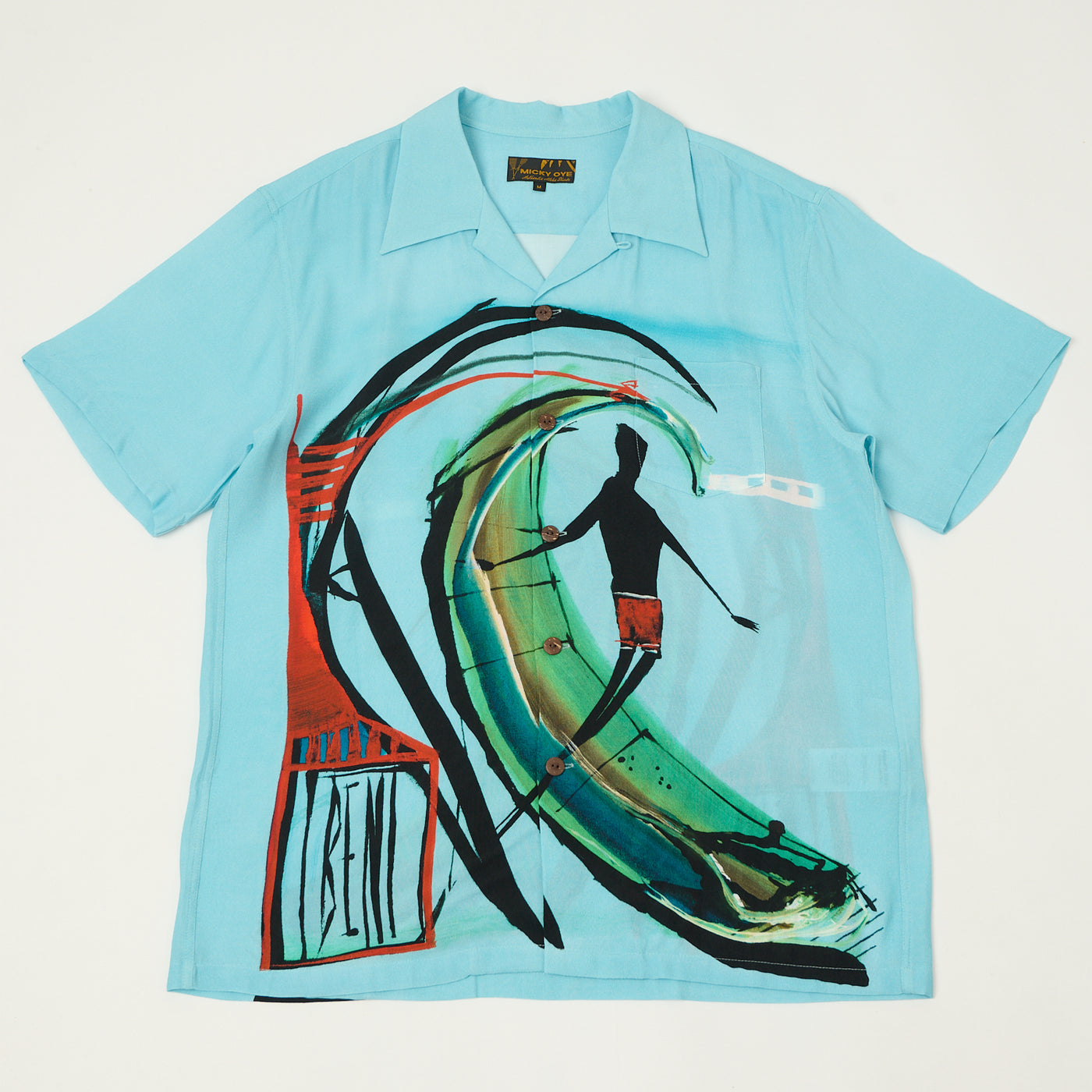Micky Oye X Brian Bent Aloha Shirt - Sky Blue