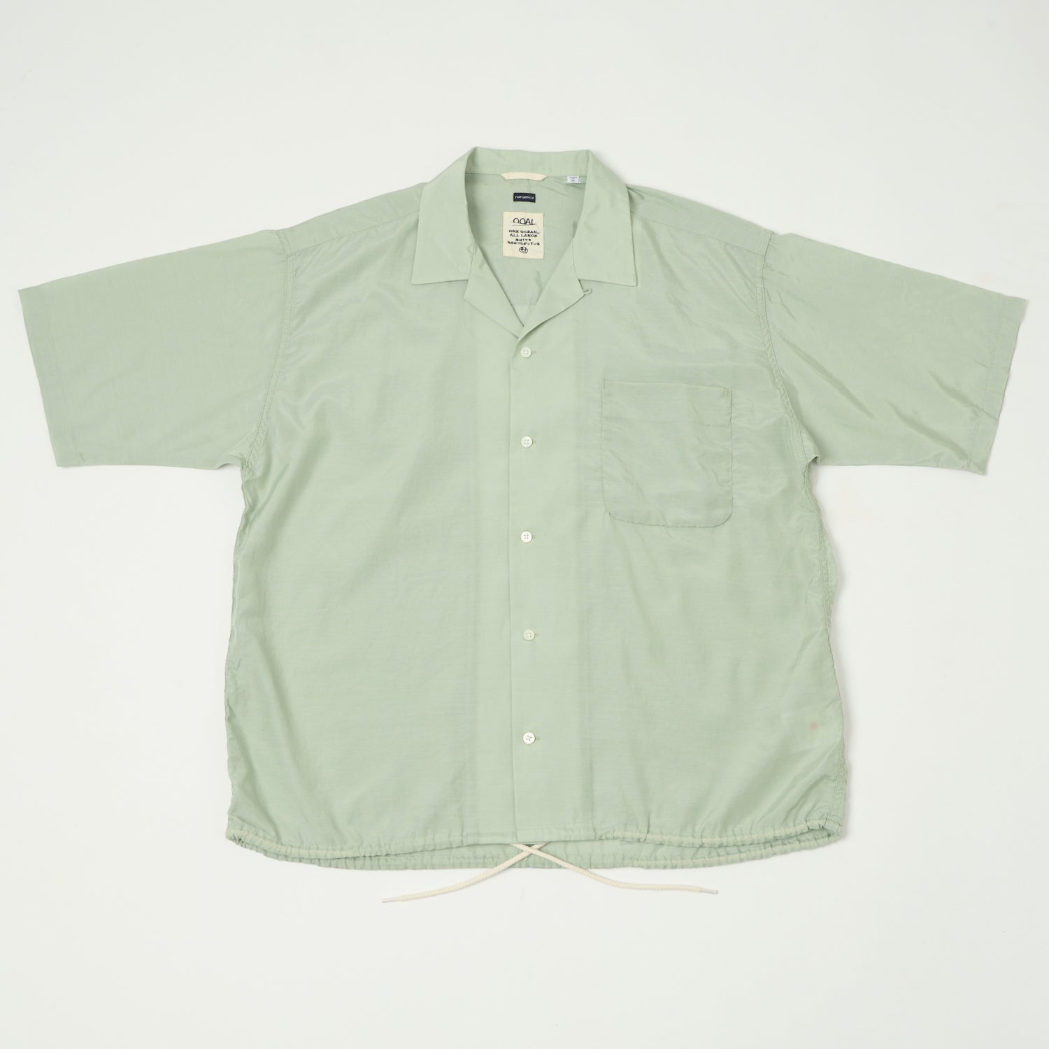 Nanamica Open Collar Rayon Shirt - Coral Green