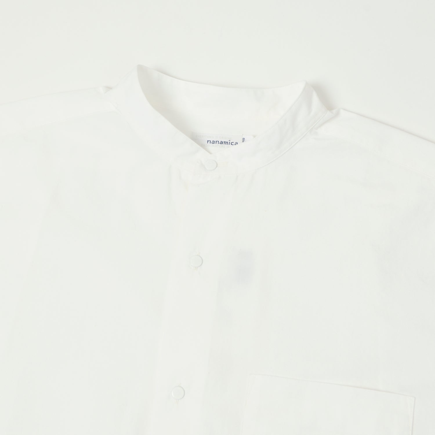 Nanamica Band Collar Wind Shirt - Off White