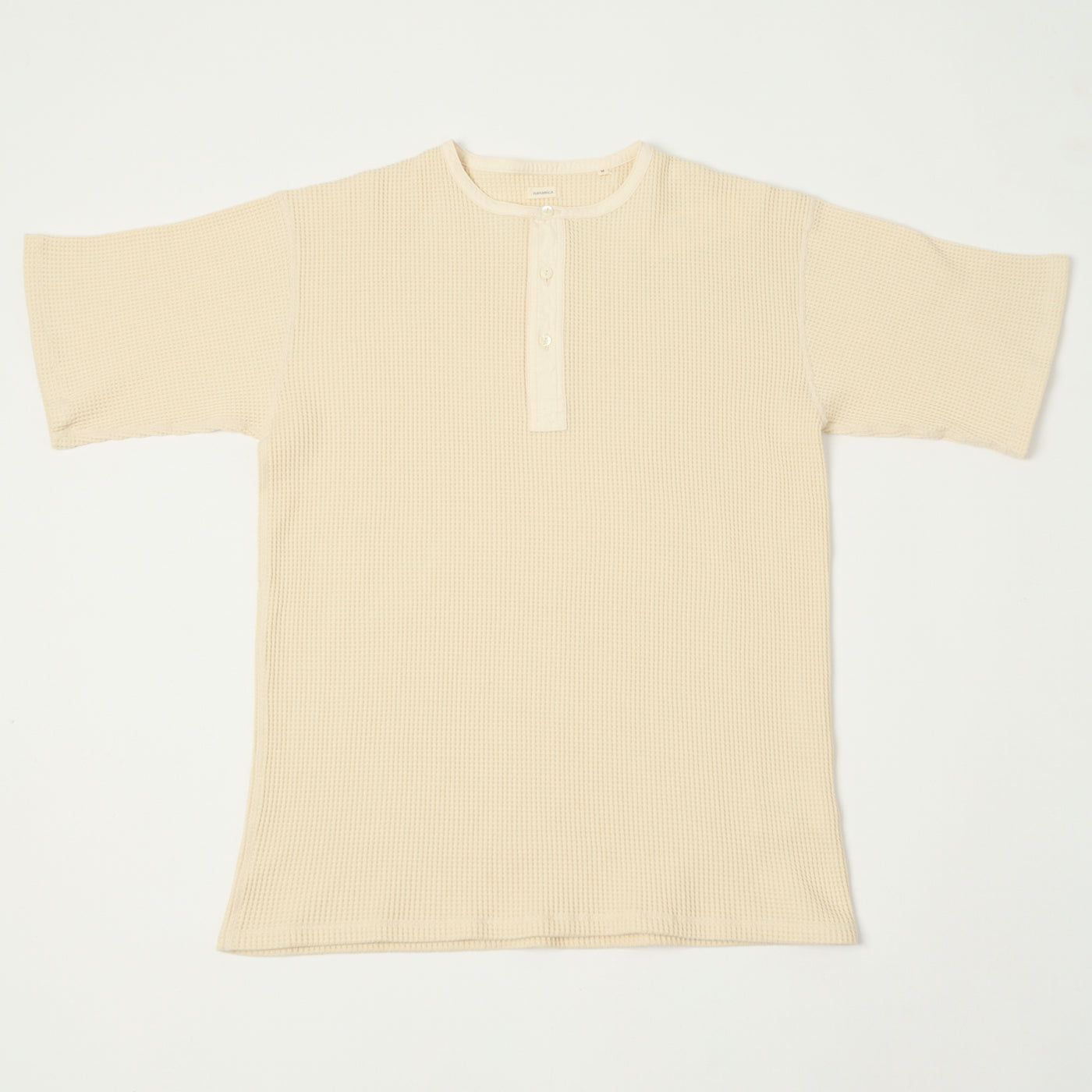 Nanamica Henley Neck Thermal T-Shirt - Natural