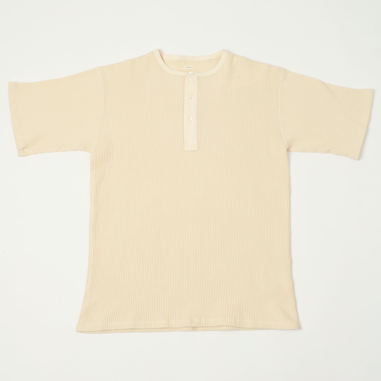 Nanamica Henley Neck Thermal T-Shirt - Natural