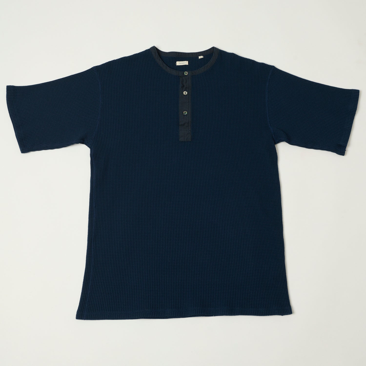 Nanamica Henley Neck Thermal T-Shirt - Navy