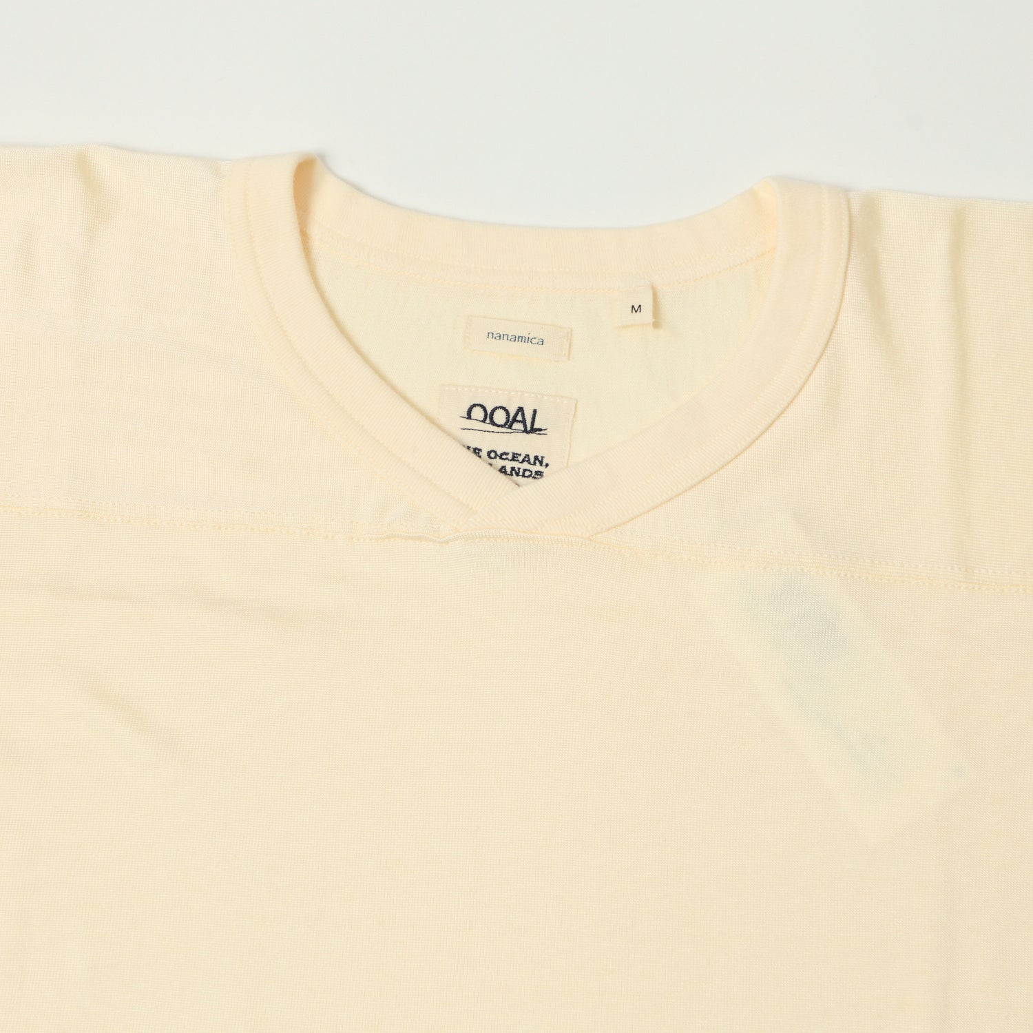 Nanamica Rayon Cotton Football T-Shirt - Ivory