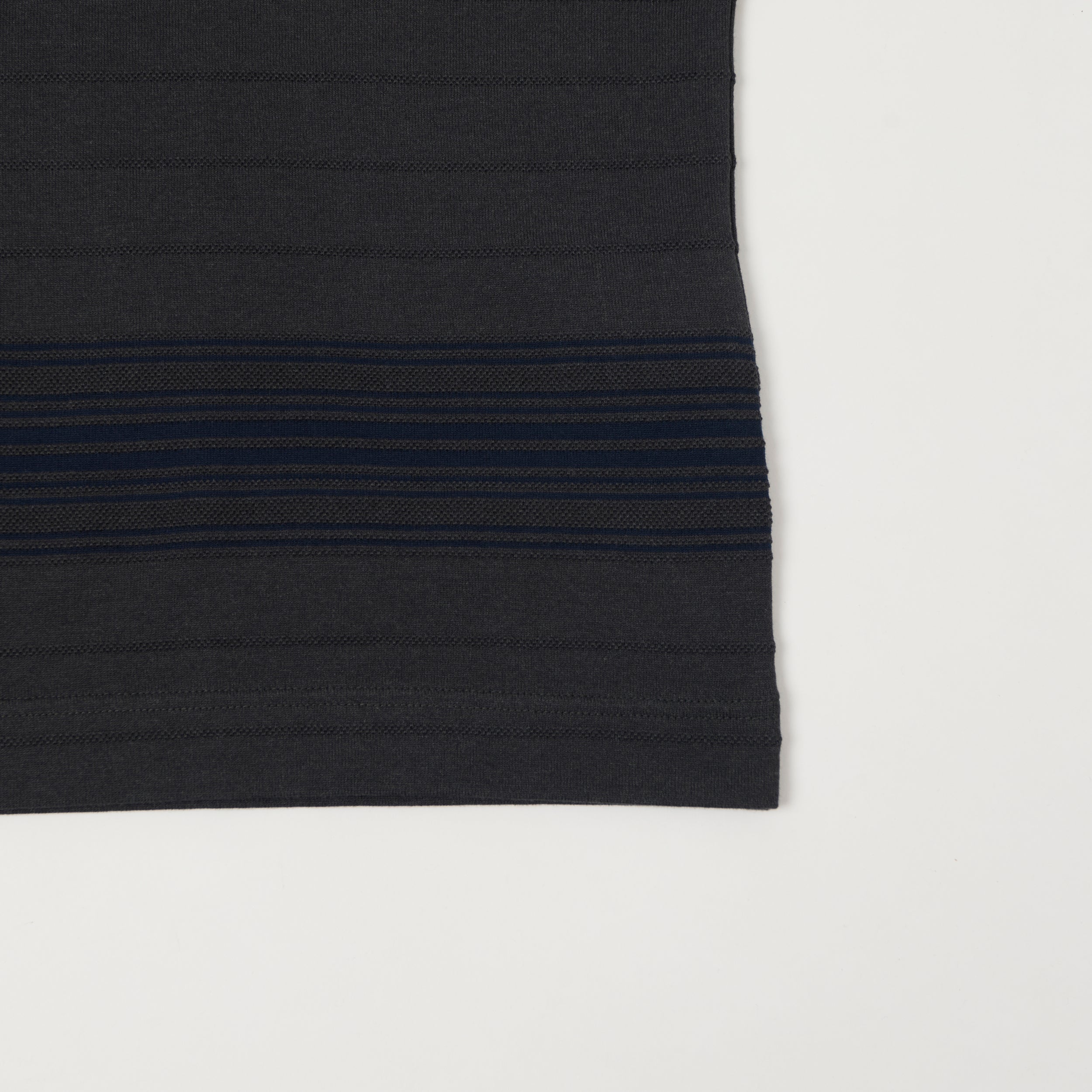 Nanamica Classic Striped T-Shirt - Charcoal