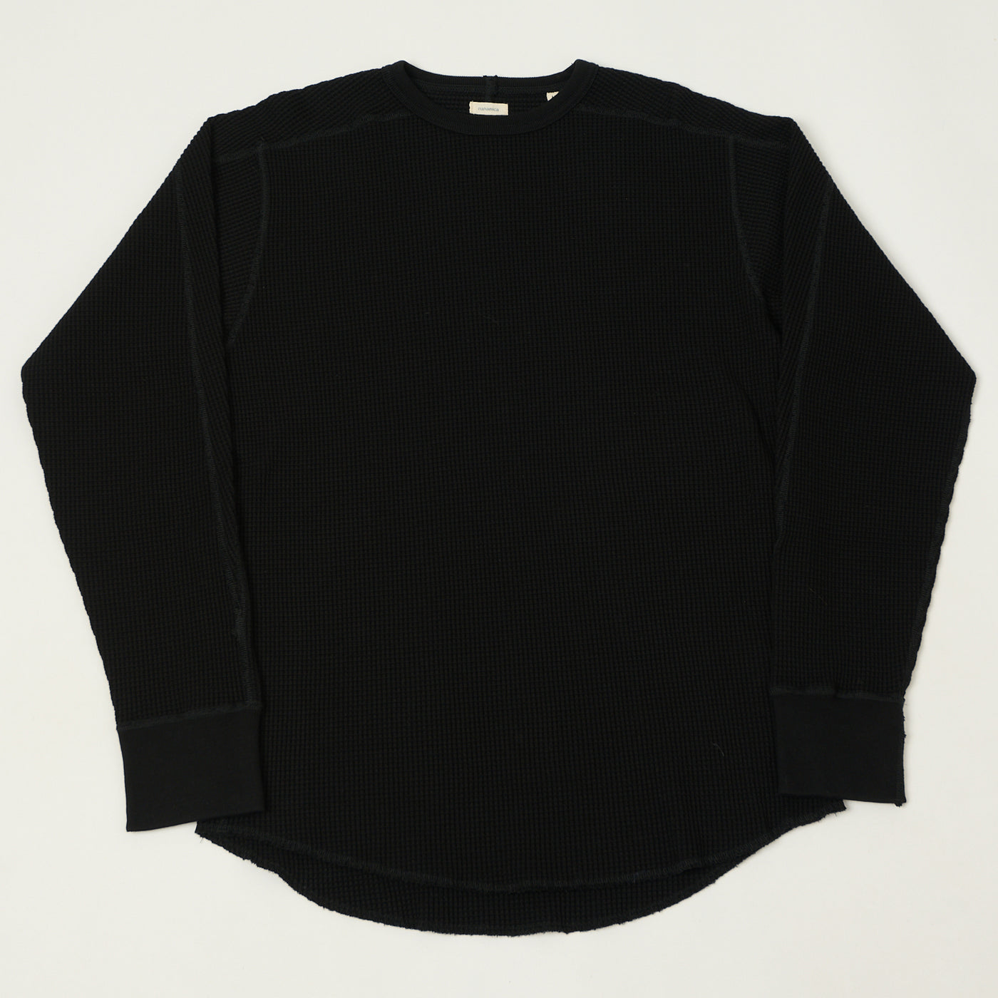 Nanamica Waffle Knit Long Sleeve Thermal - Black